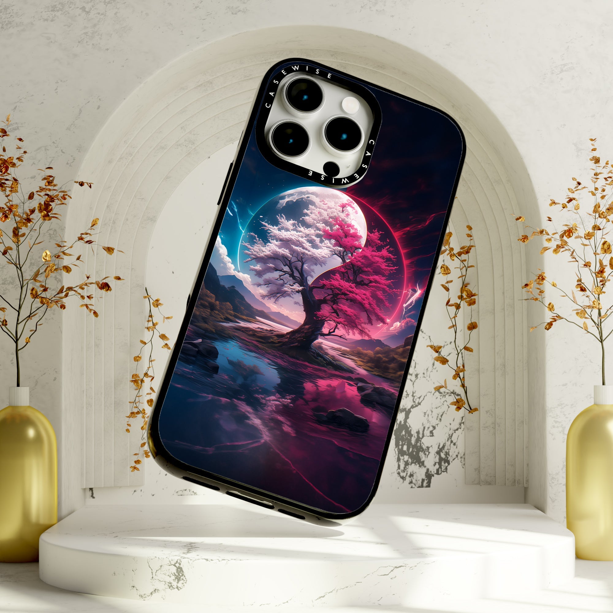 Cherry Blossom Sakura Yin and Yang - Etui