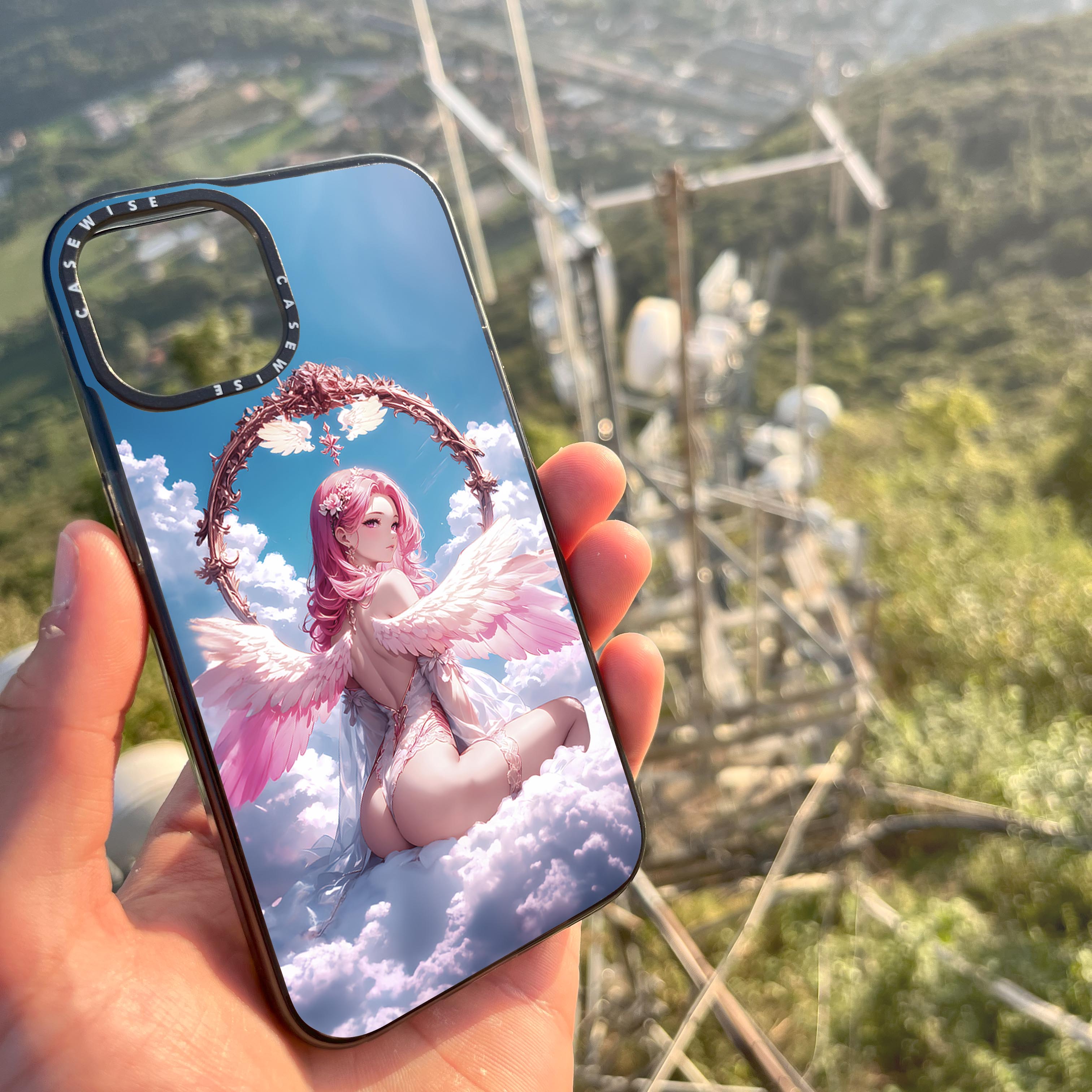 Pink Angel in Clouds - Etui