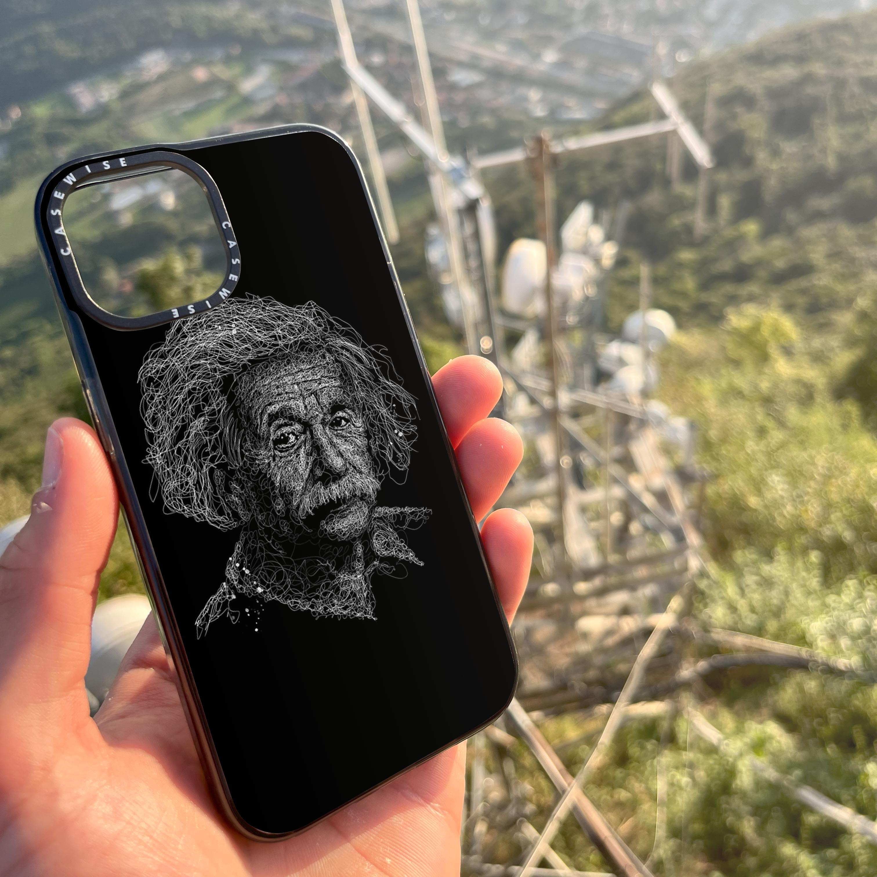 digital scribble art design inspired by albert einstein - Etui
