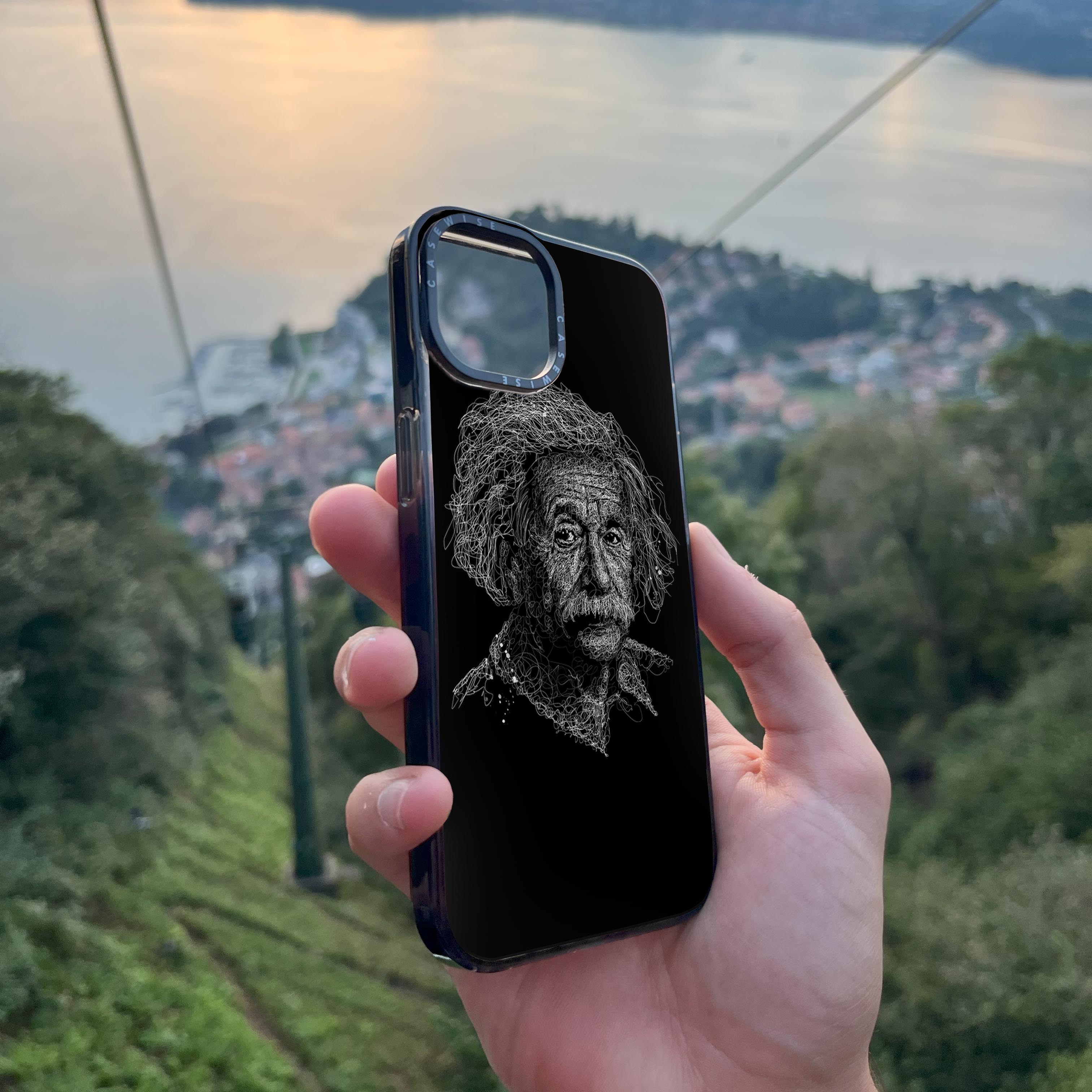 digital scribble art design inspired by albert einstein - Etui