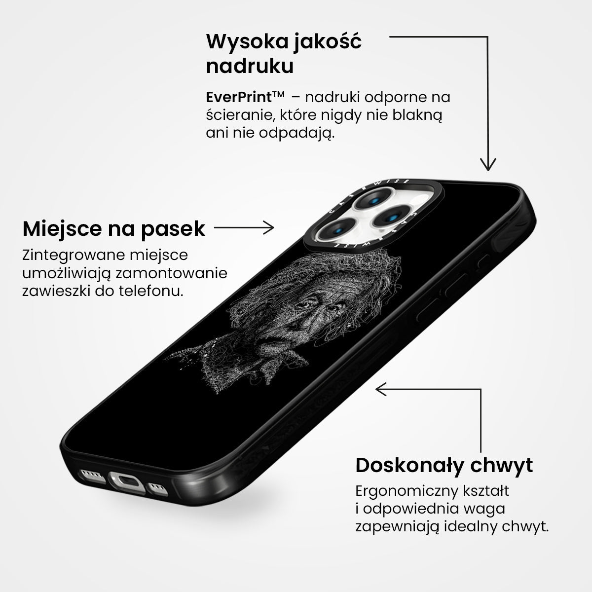 digital scribble art design inspired by albert einstein - Etui