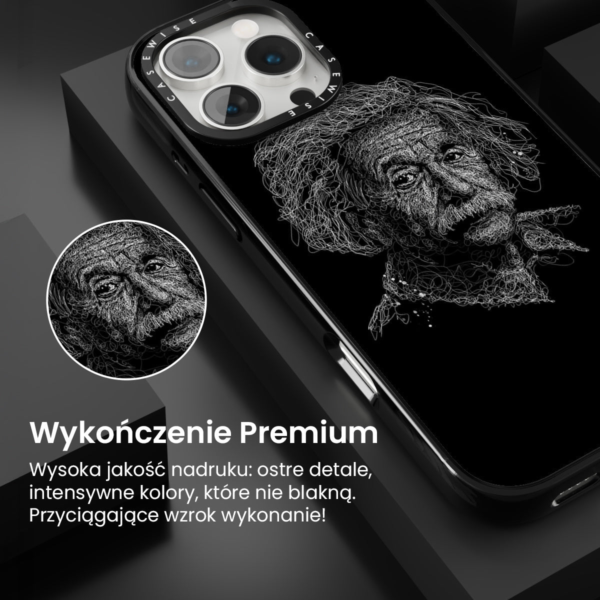 digital scribble art design inspired by albert einstein - Etui
