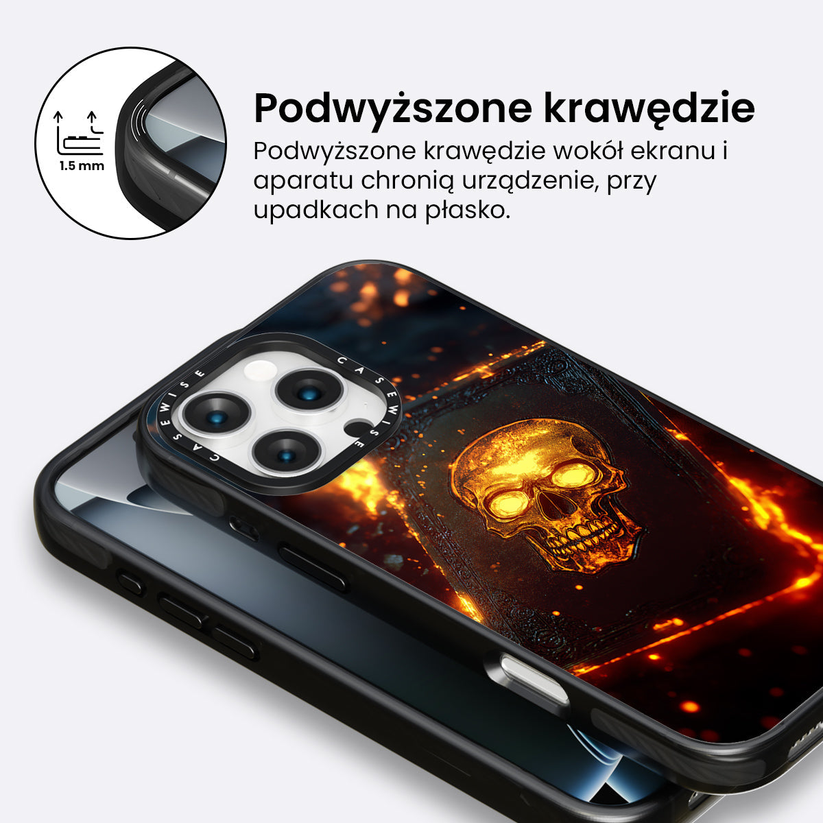 Skull Fire Book Card - Etui