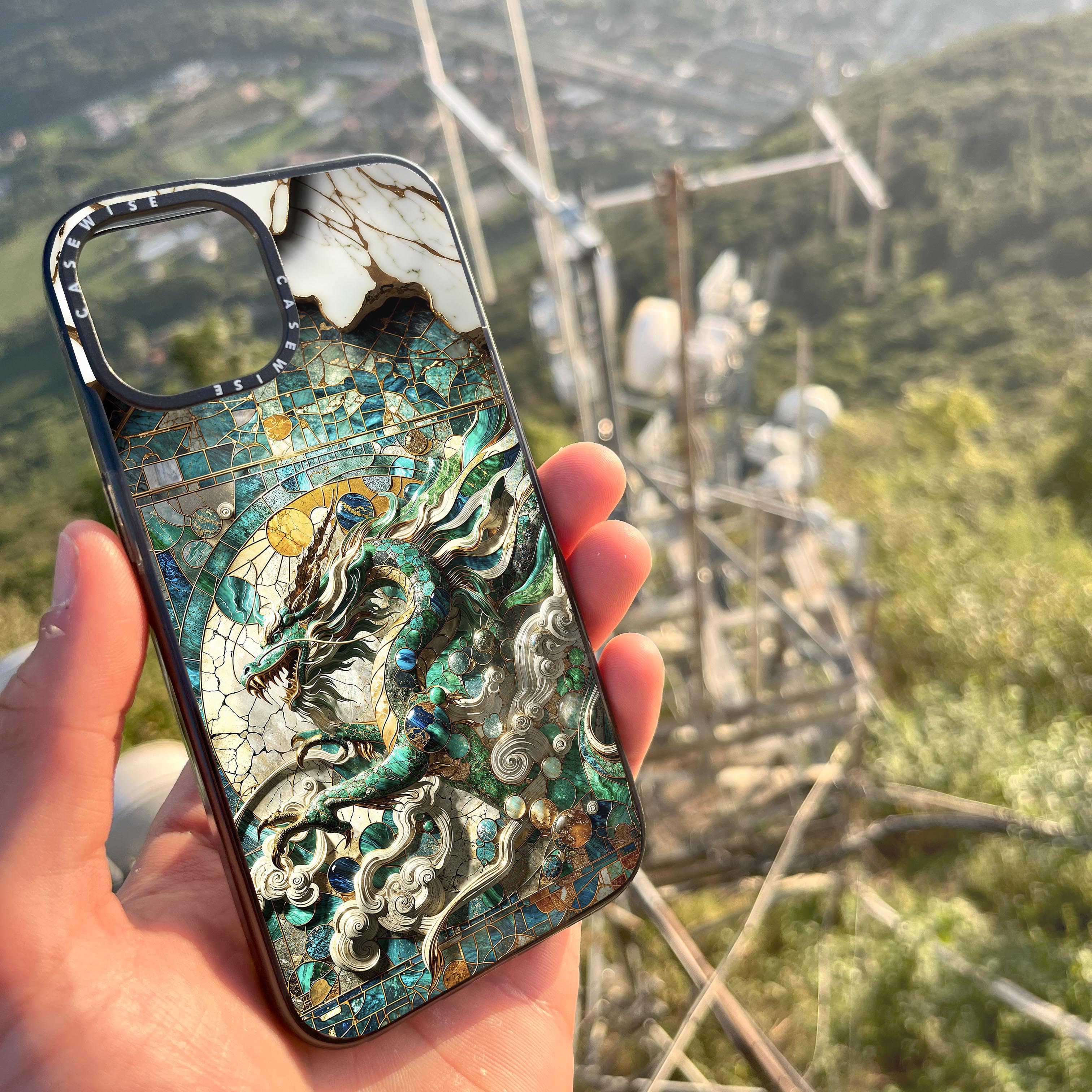 Asian Jade Dragon Kintsugi - Etui