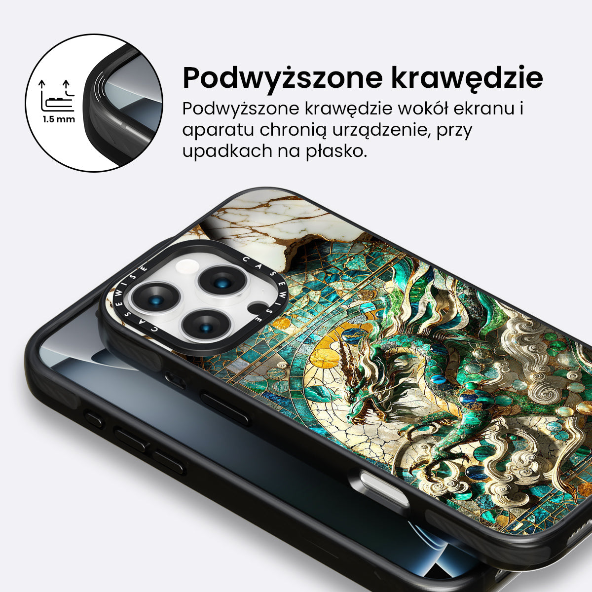 Asian Jade Dragon Kintsugi - Etui