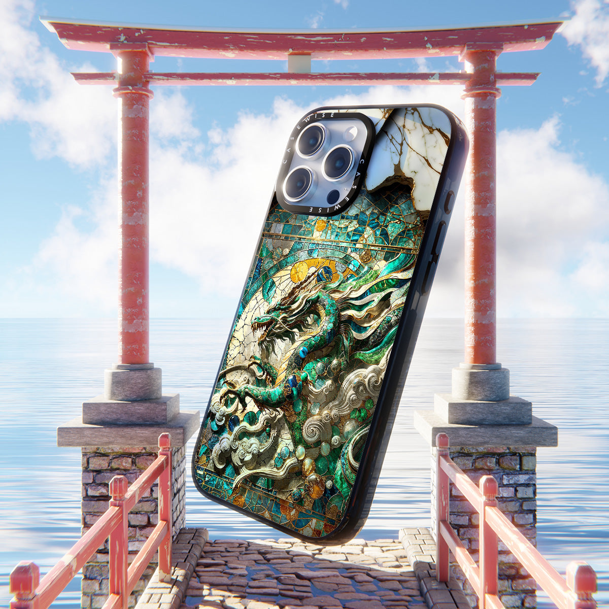 Asian Jade Dragon Kintsugi - Etui