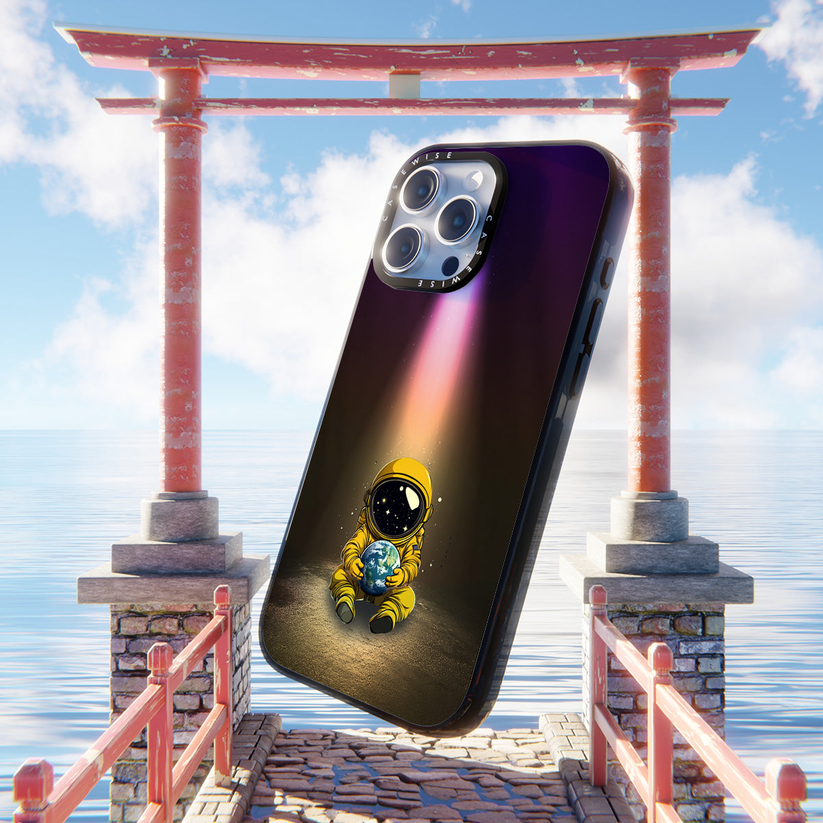Light Astronaut Holding Earth Funny - Etui