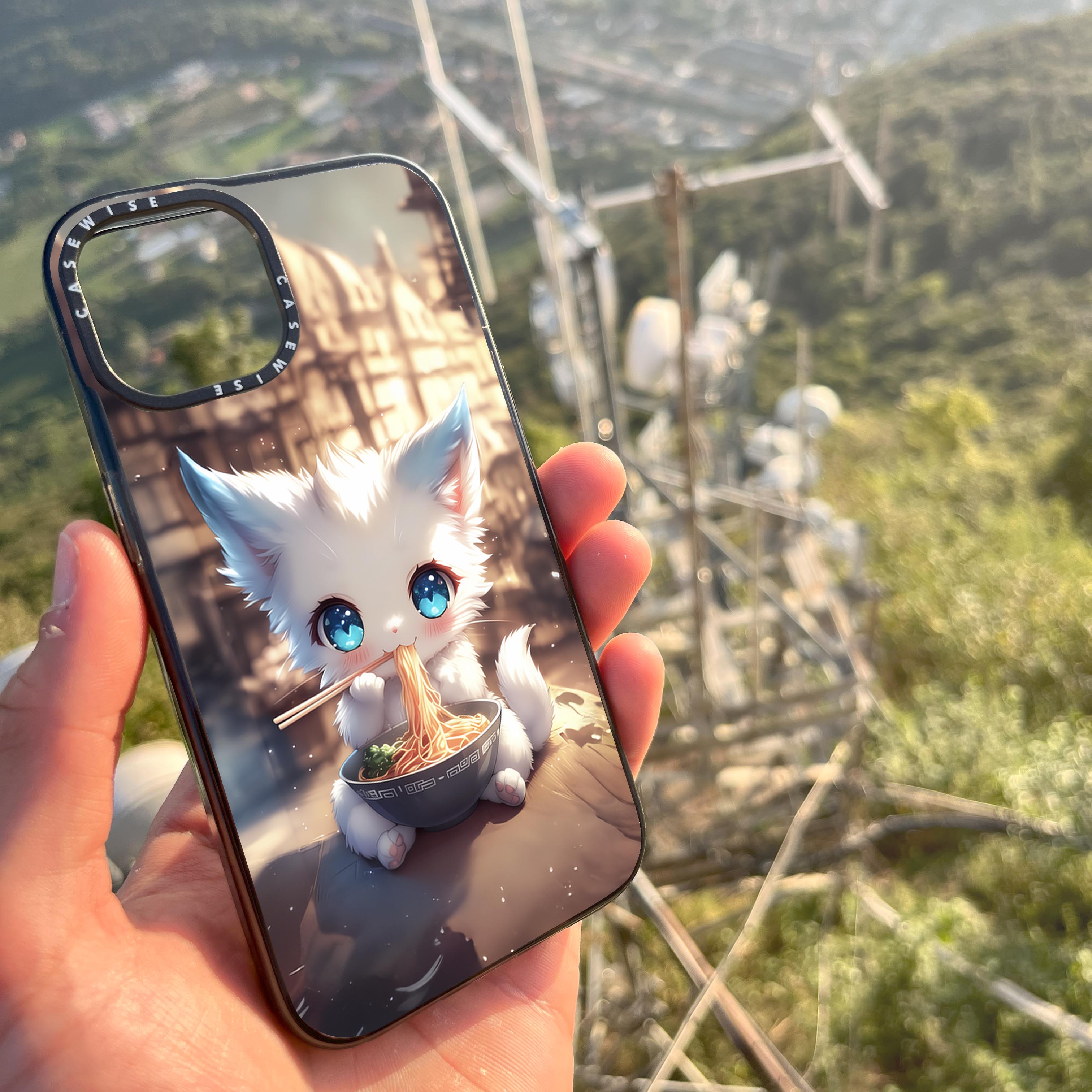 White Baby Ramen Kitten - Etui