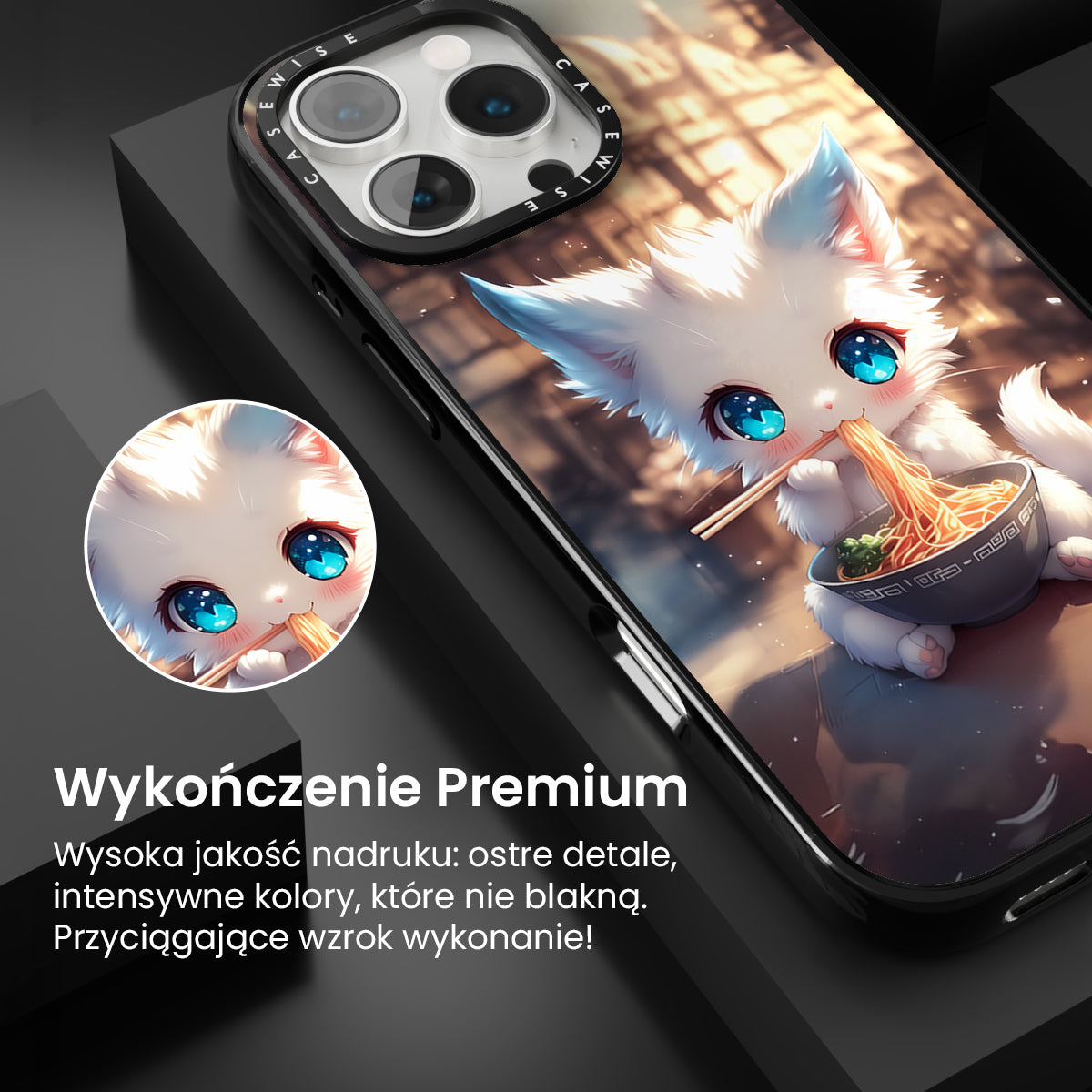 White Baby Ramen Kitten - Etui