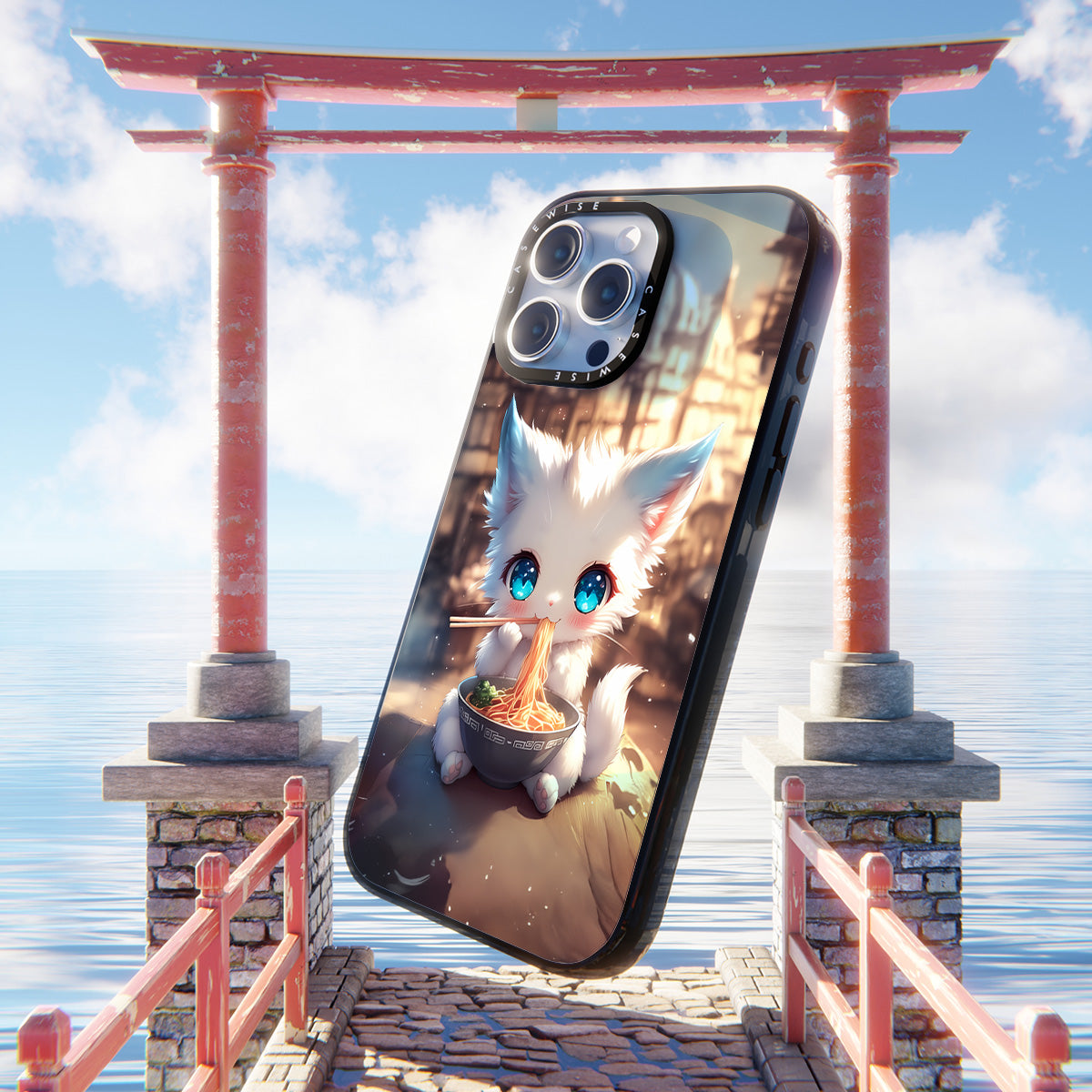 White Baby Ramen Kitten - Etui
