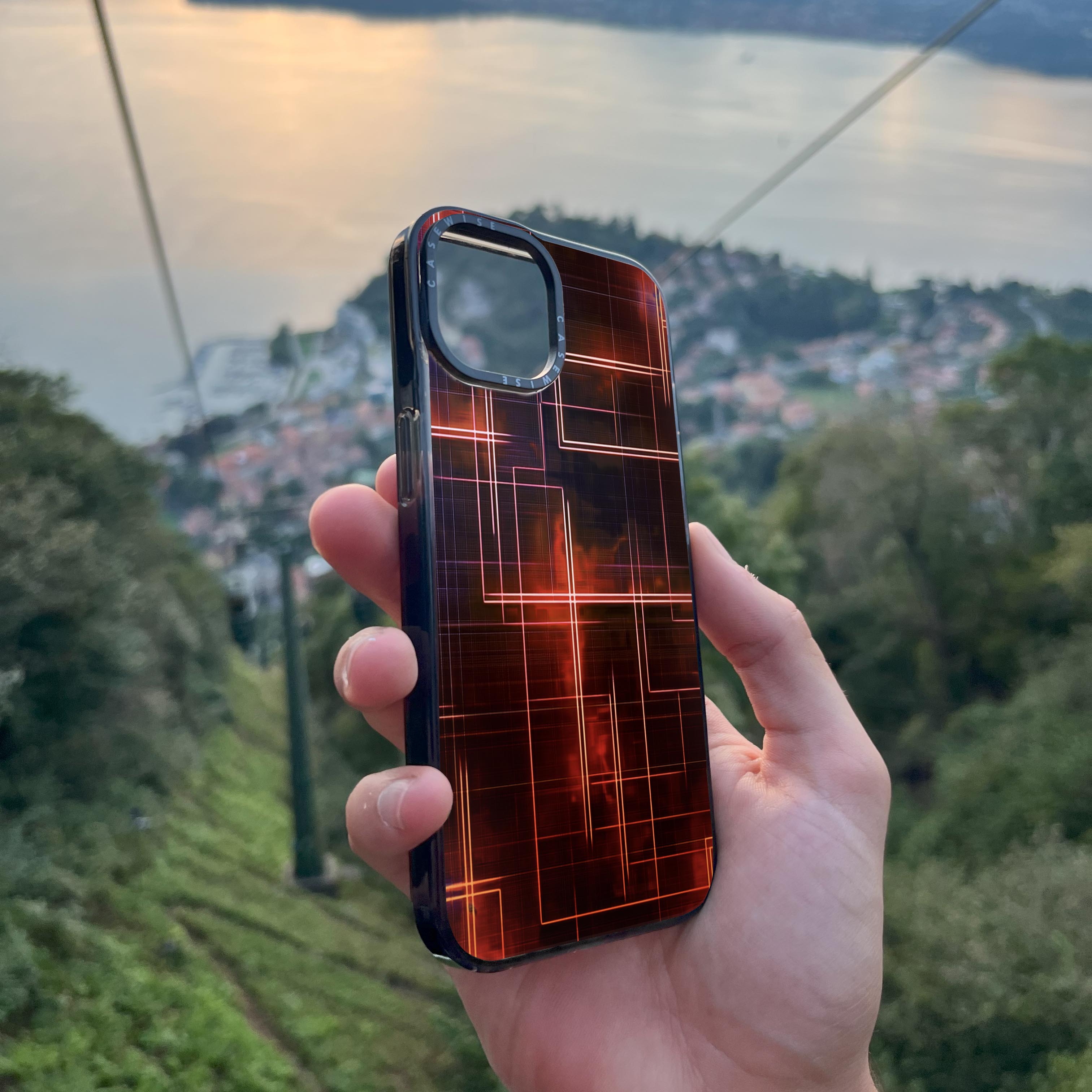 Digital Lines Orange - Etui