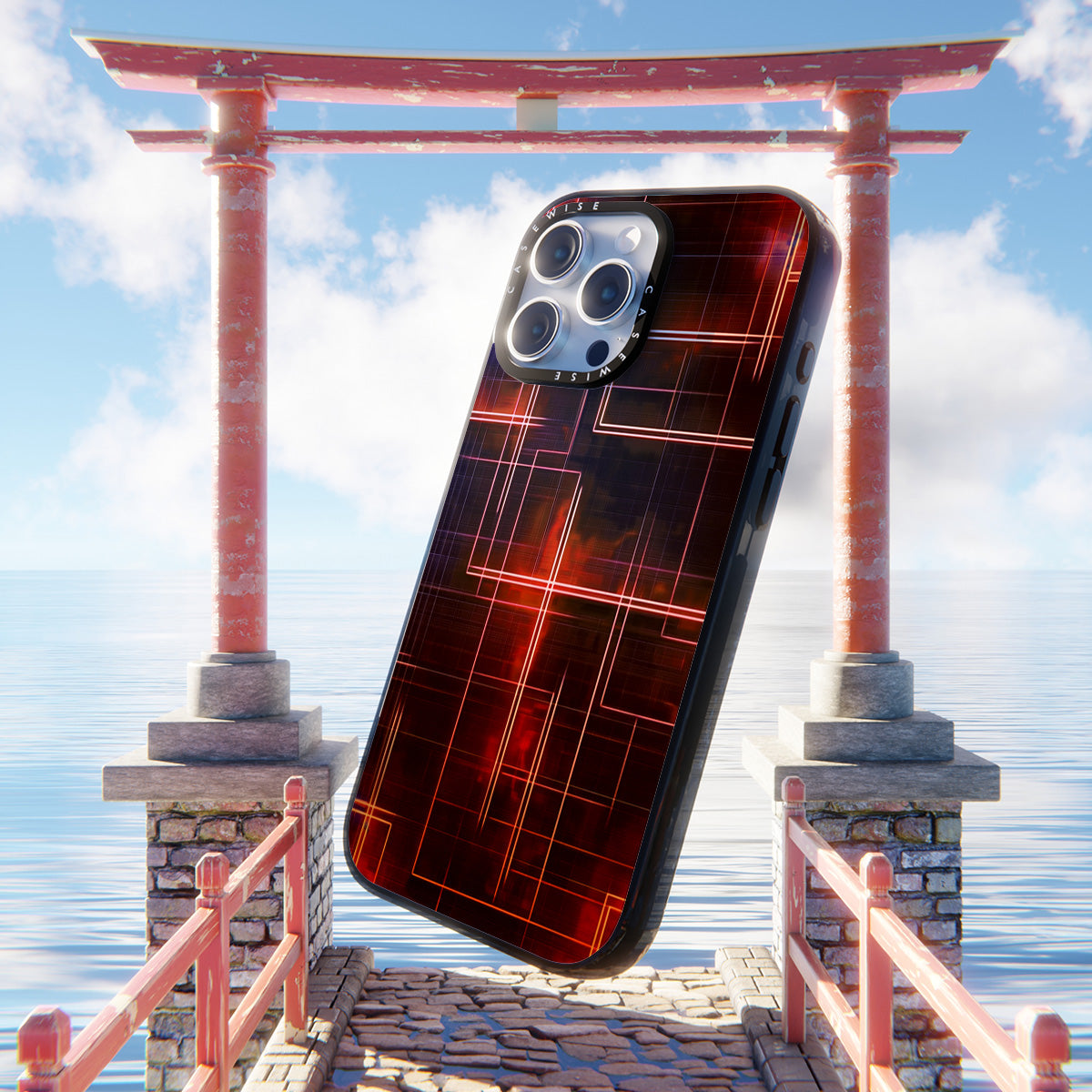 Digital Lines Orange - Etui
