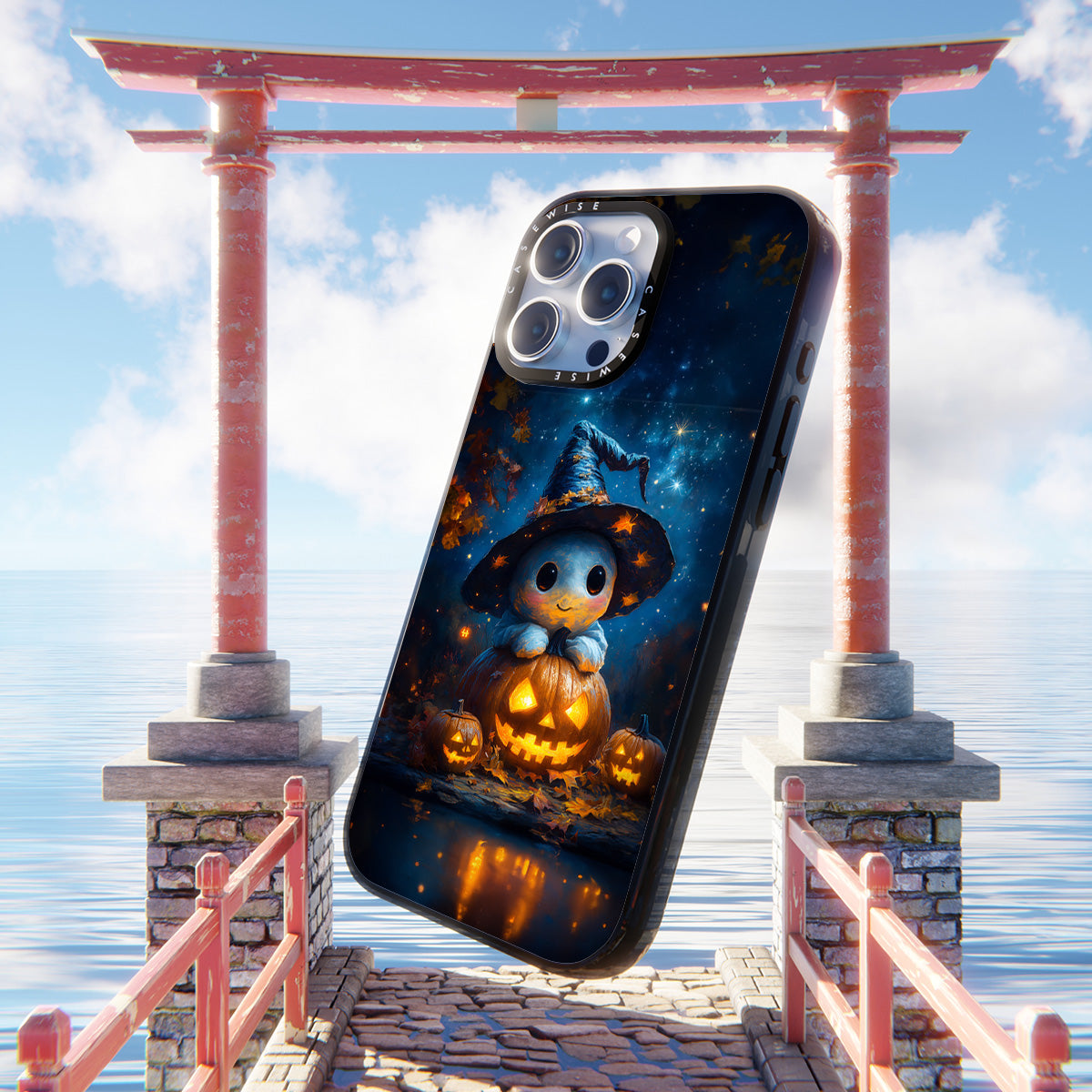 Cute Baby Ghost on Pumpkin - Etui