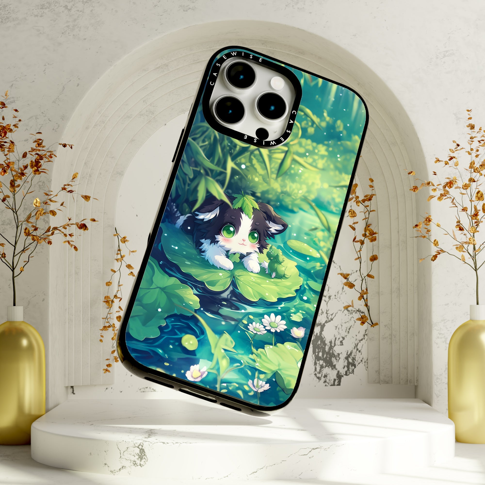 Cannabis Cat at the pond - Etui