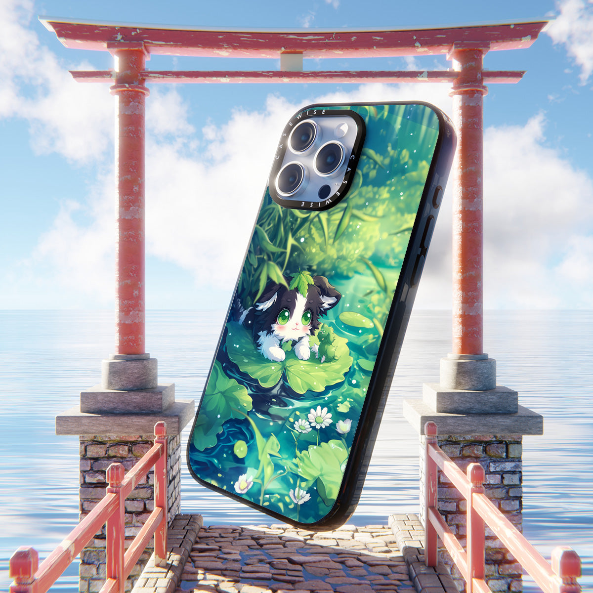 Cannabis Cat at the pond - Etui