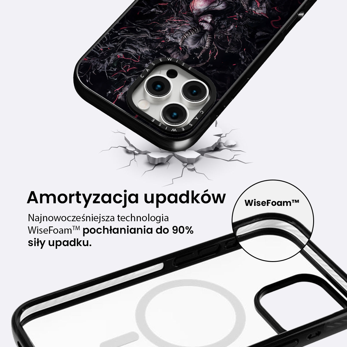 Czarna gotycka dama demon - Etui
