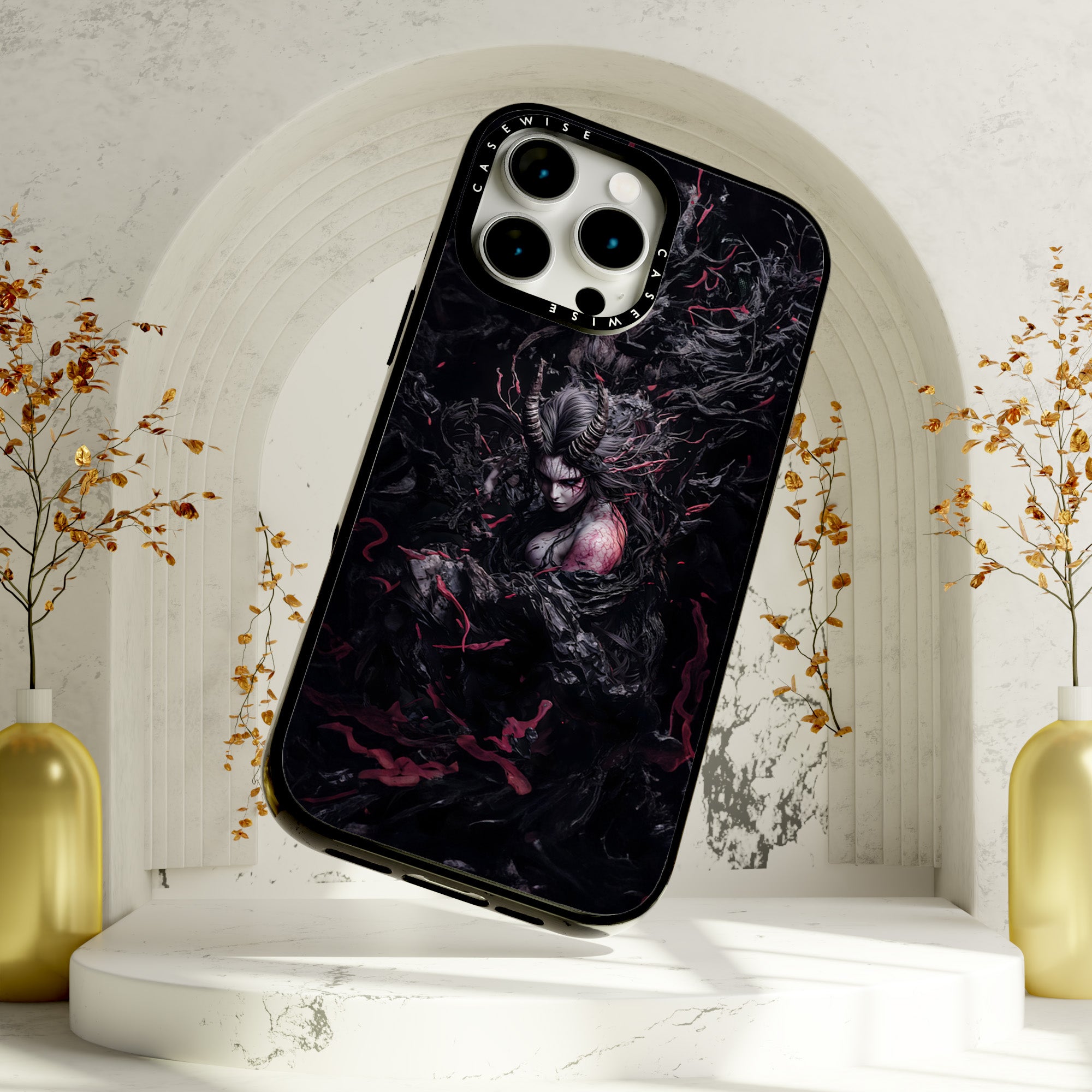 Czarna gotycka dama demon - Etui