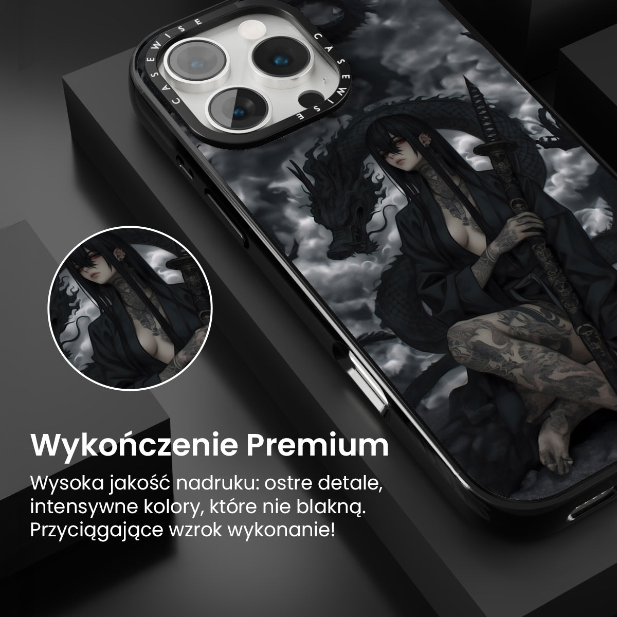 Gothic Black Inked Shadow Girl - Etui