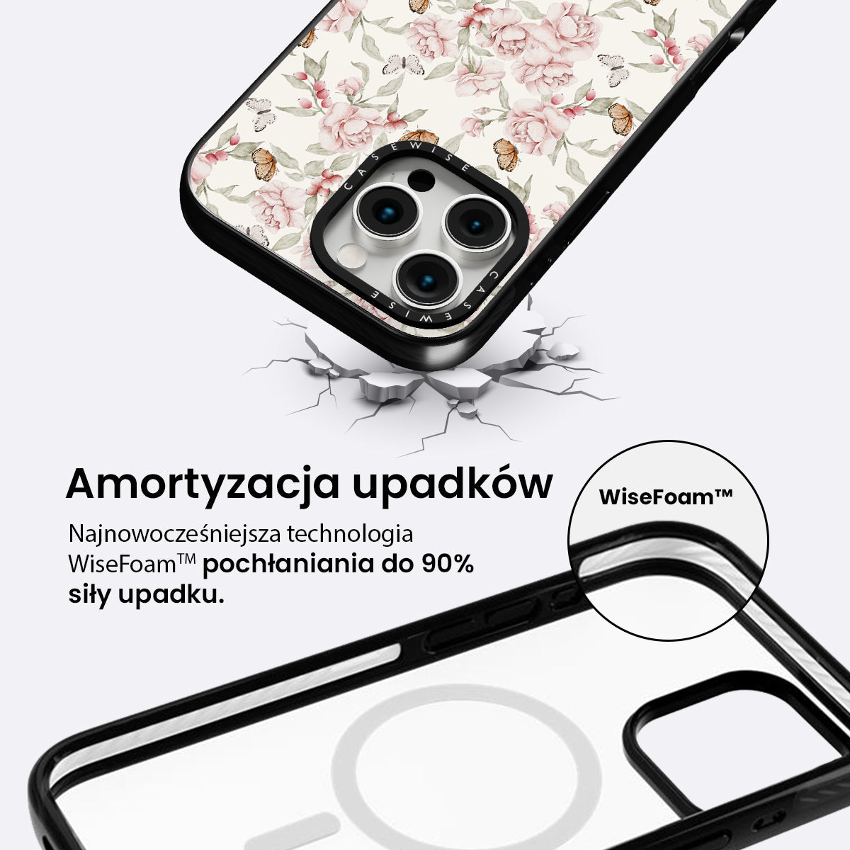 Różany ogród kremowy - Etui