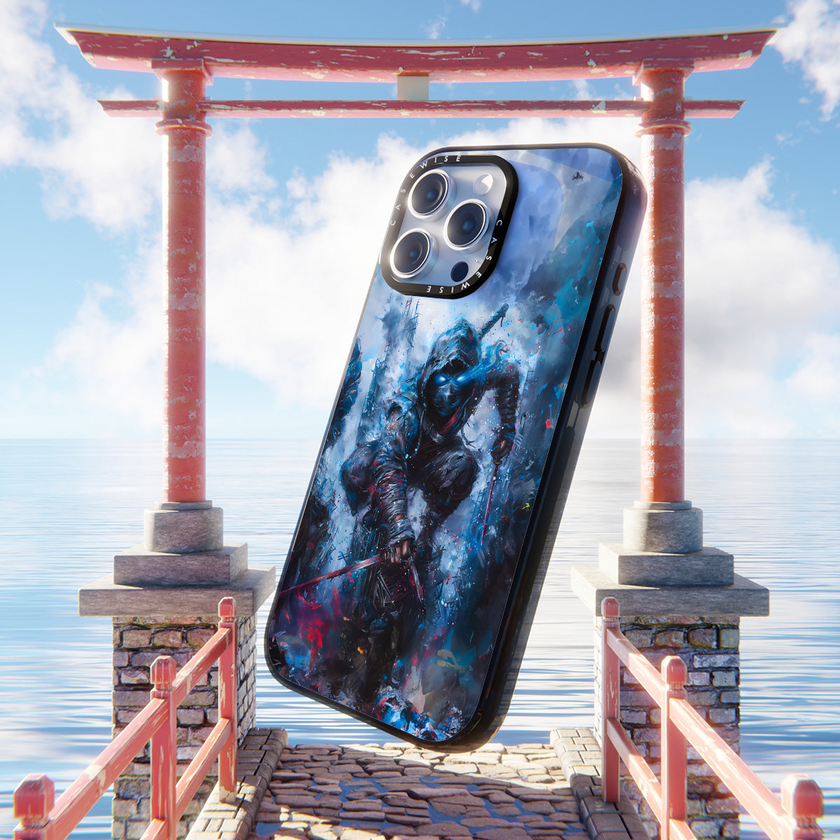 Ninja Samurai in Blue Fog - Etui