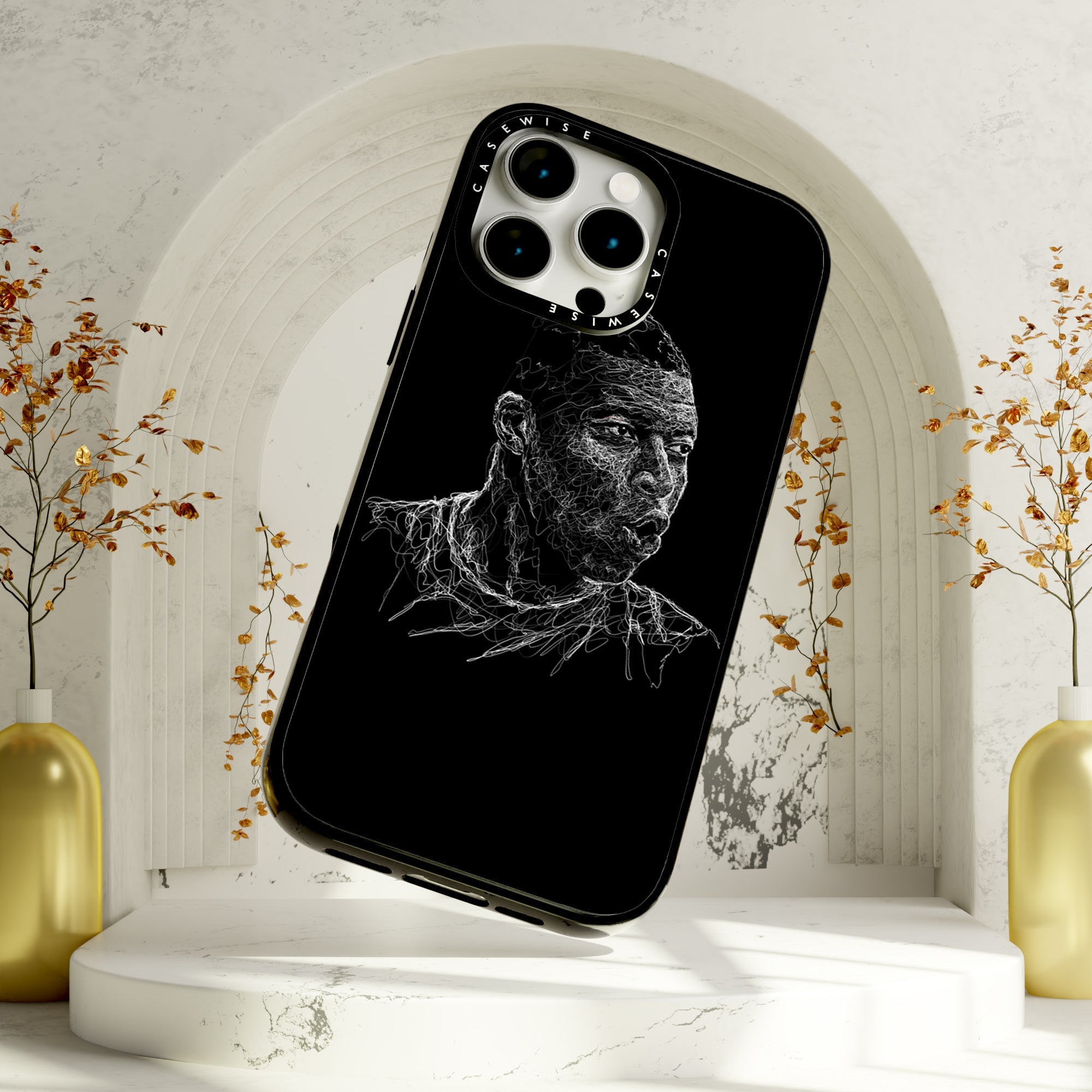digital scribble art design inspired by kylian mbappe - Etui