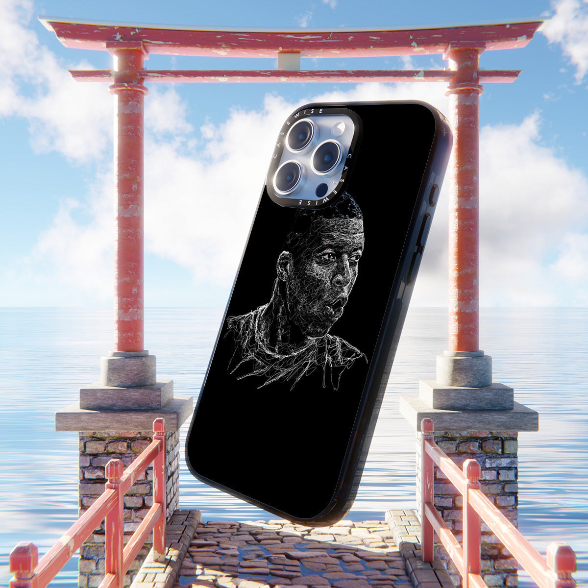 digital scribble art design inspired by kylian mbappe - Etui