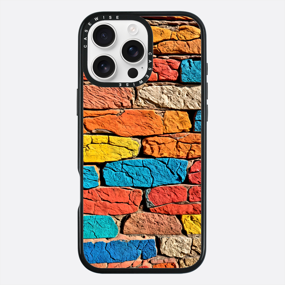 Kolorowa ściana z cegieł - Etui