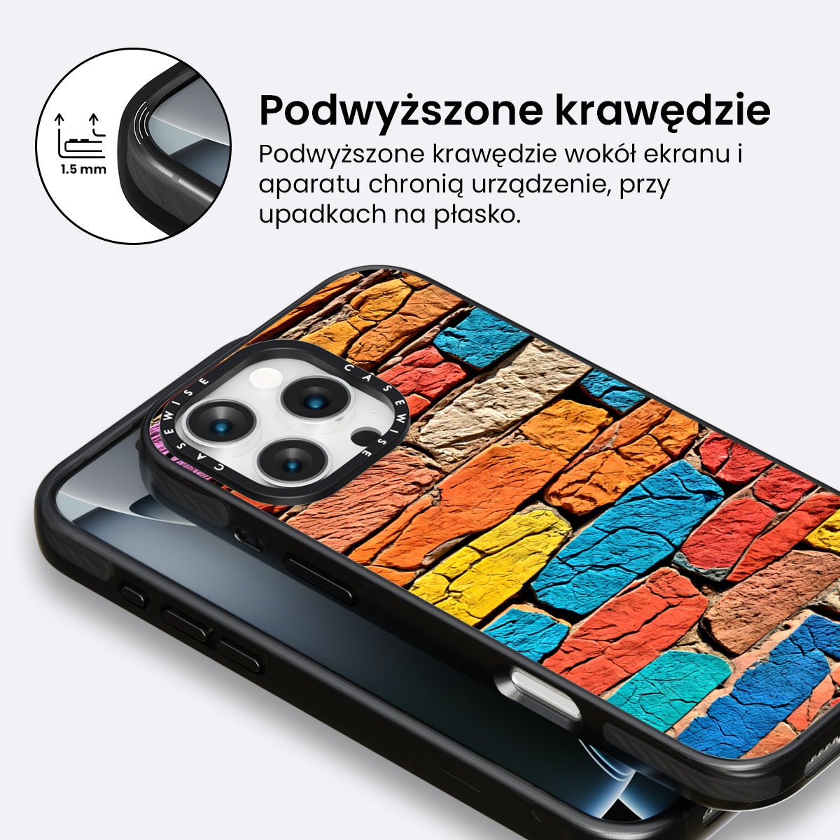 Kolorowa ściana z cegieł - Etui