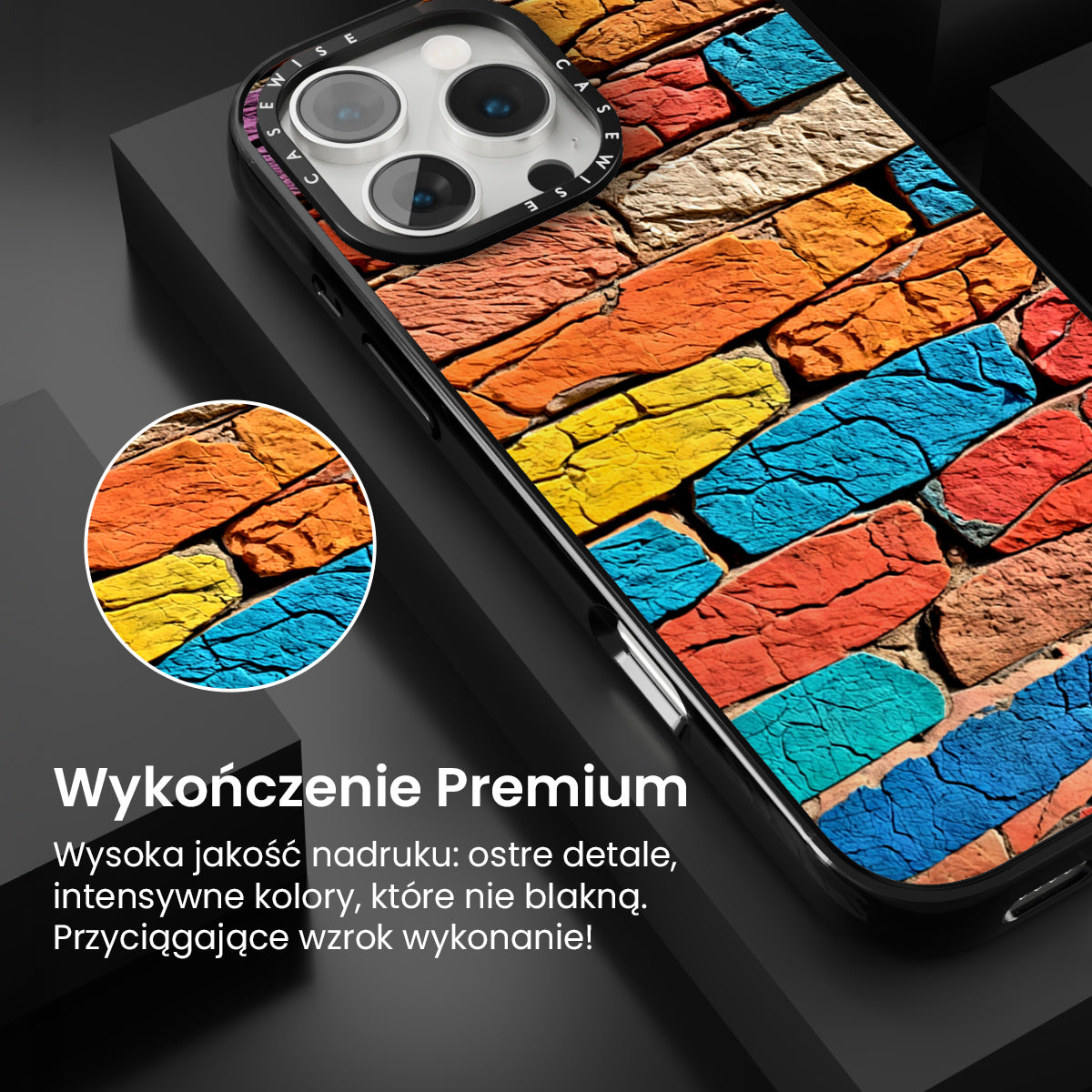 Kolorowa ściana z cegieł - Etui