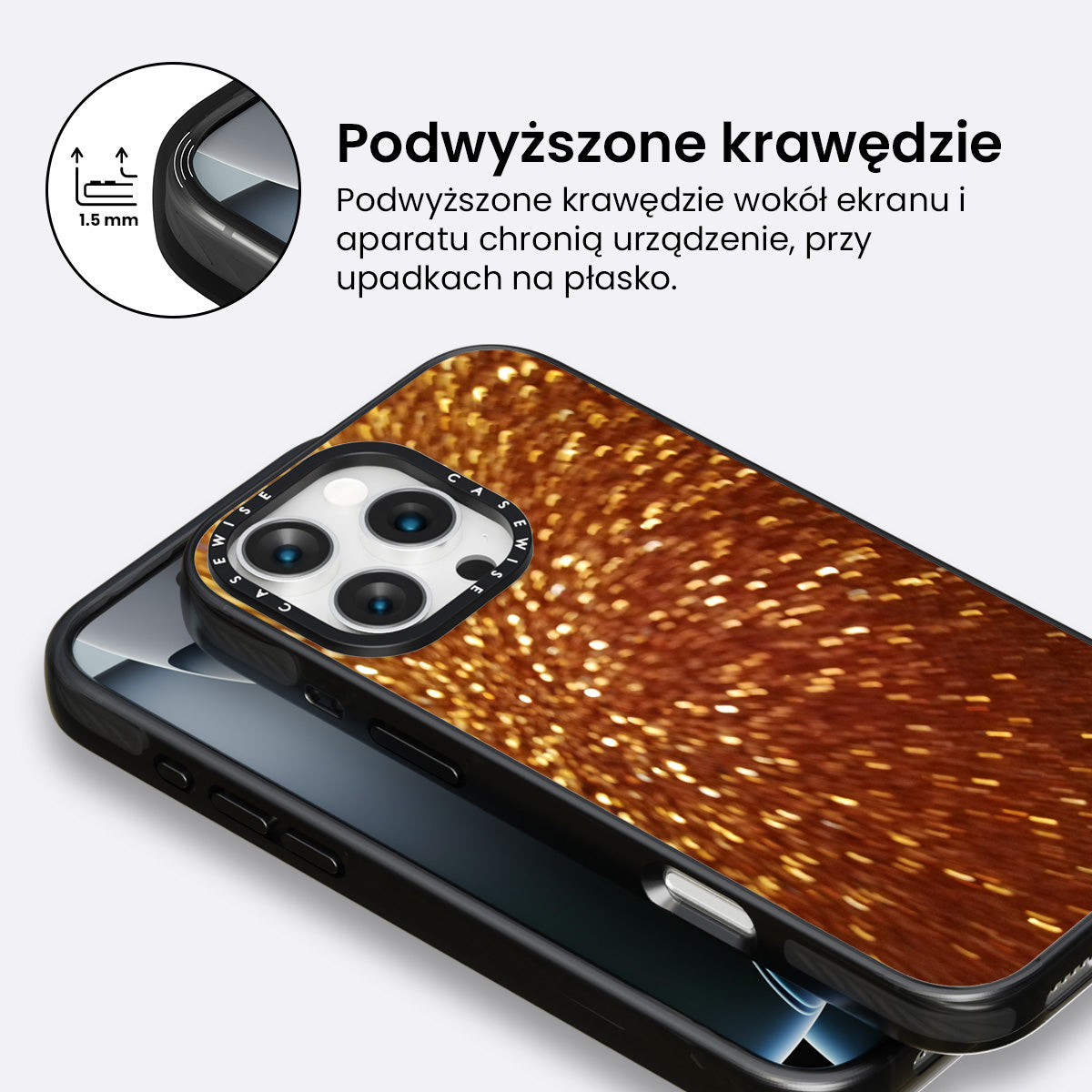 Brokat złoty - Etui
