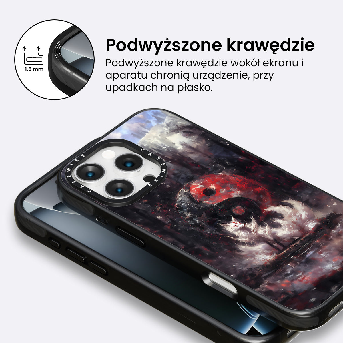 Kitsune Yin i Yang Malowanie - Etui