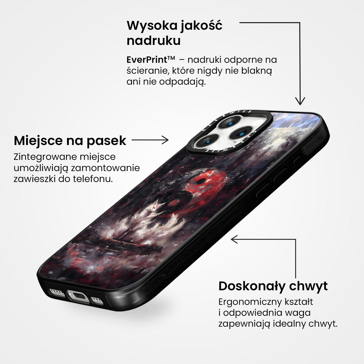 Kitsune Yin i Yang Malowanie - Etui