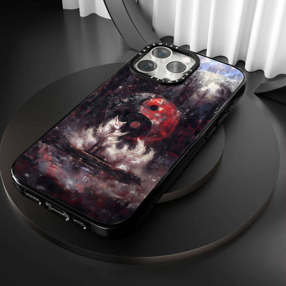 Kitsune Yin i Yang Malowanie - Etui