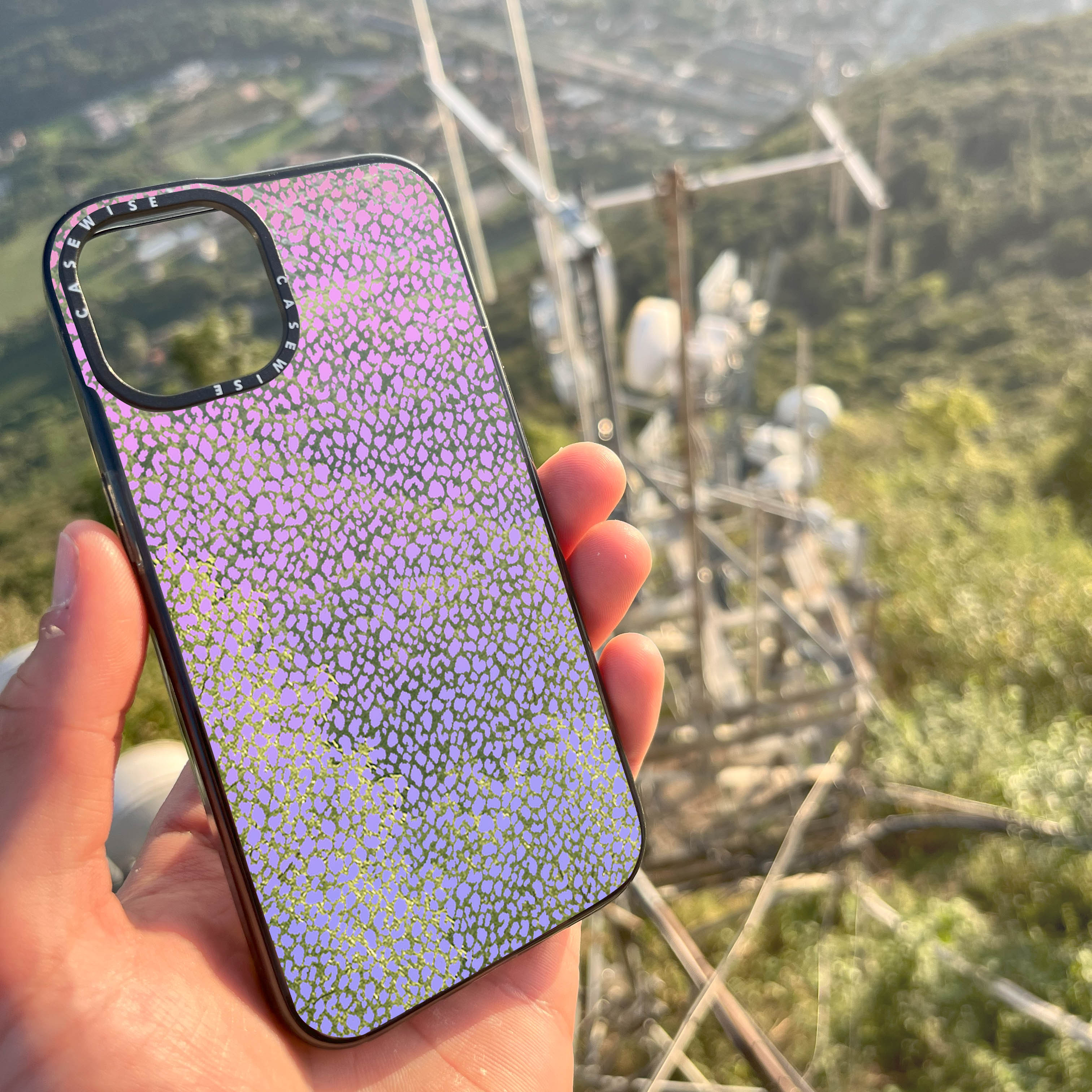 Fioletowy Panterkowy Ombré - Etui