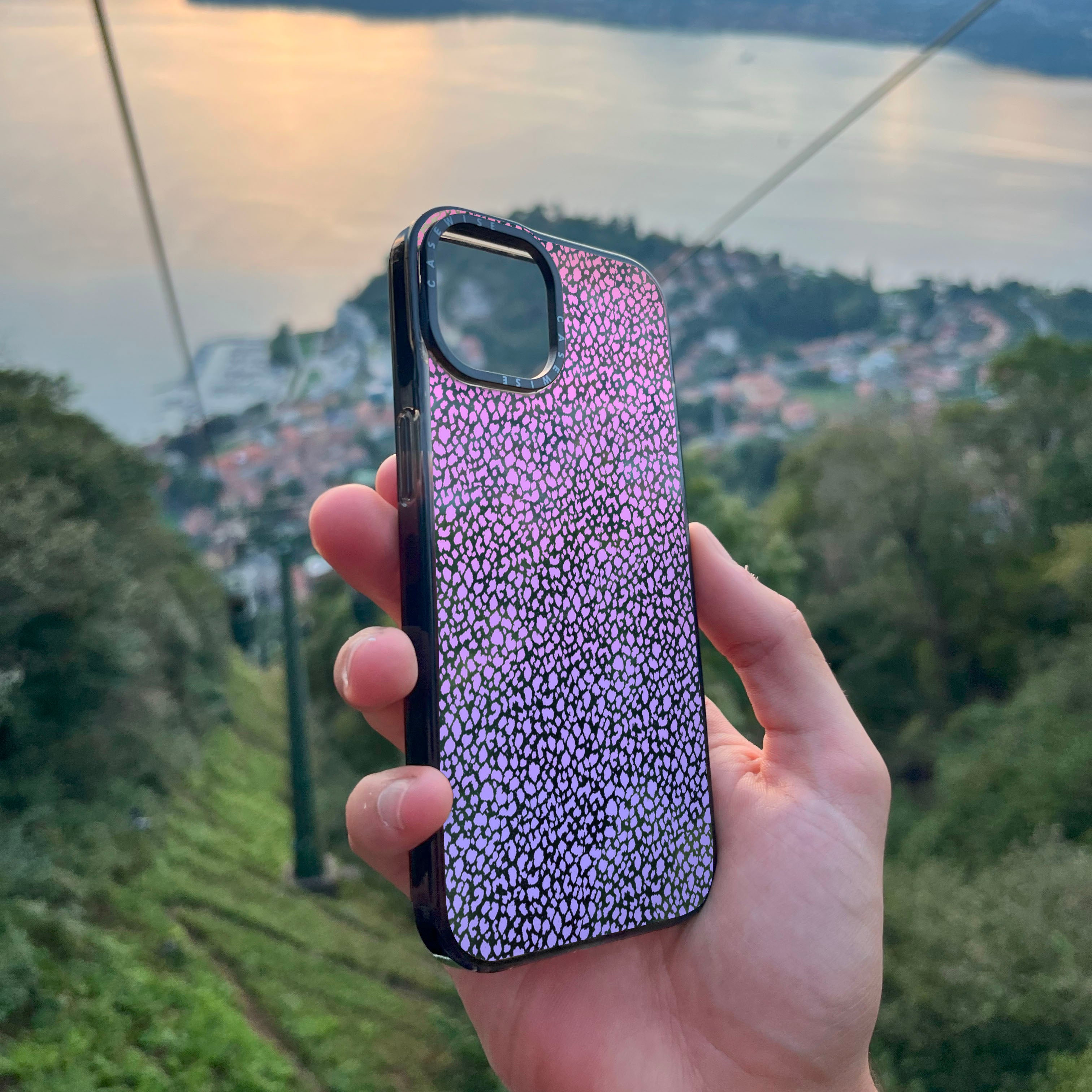 Fioletowy Panterkowy Ombré - Etui