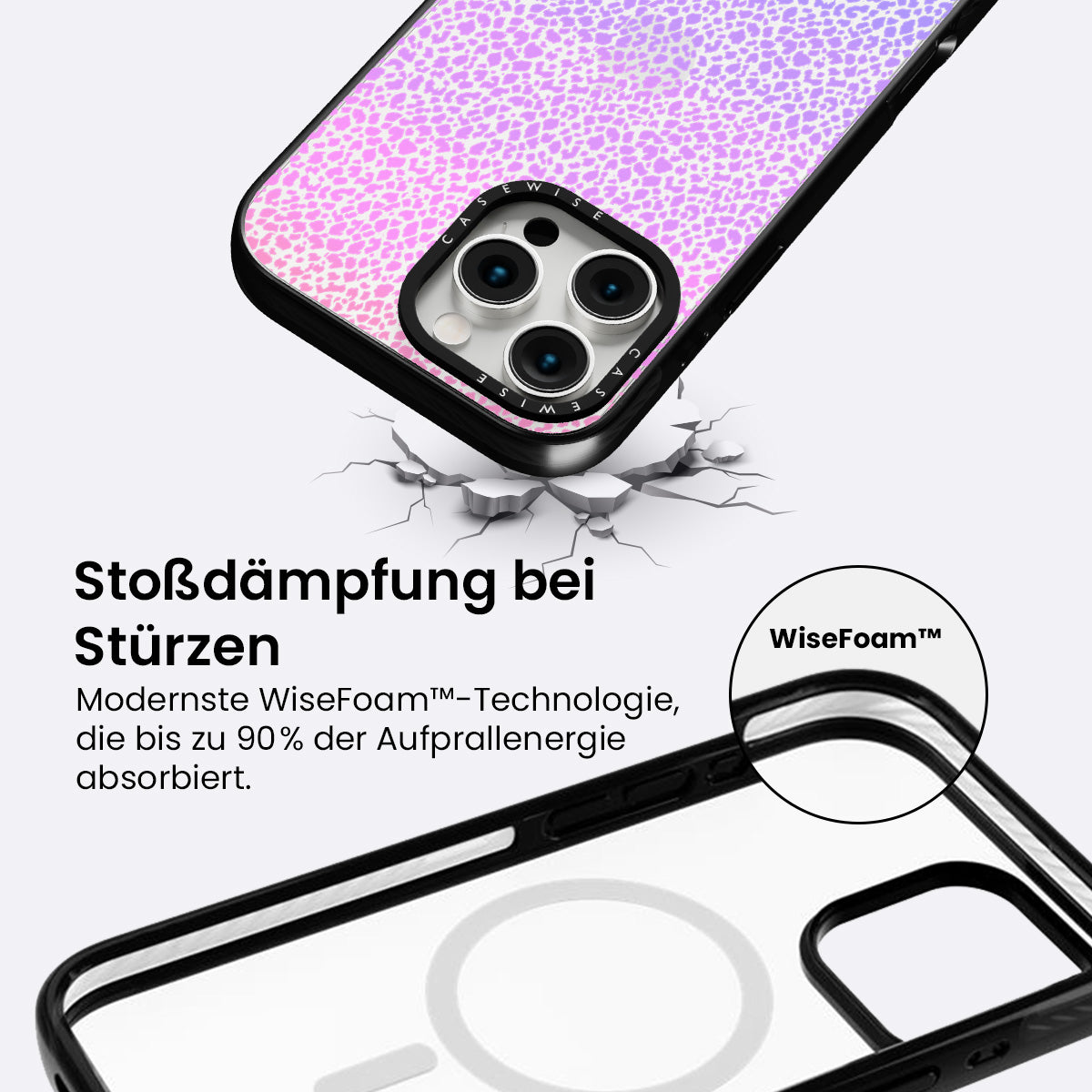Fioletowy Panterkowy Ombré - Etui