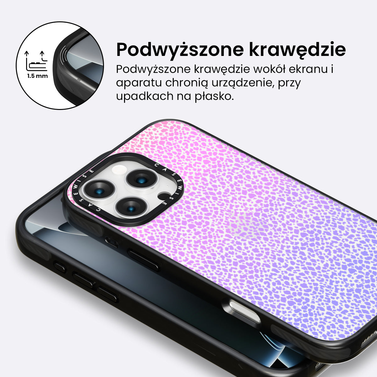 Fioletowy Panterkowy Ombré - Etui
