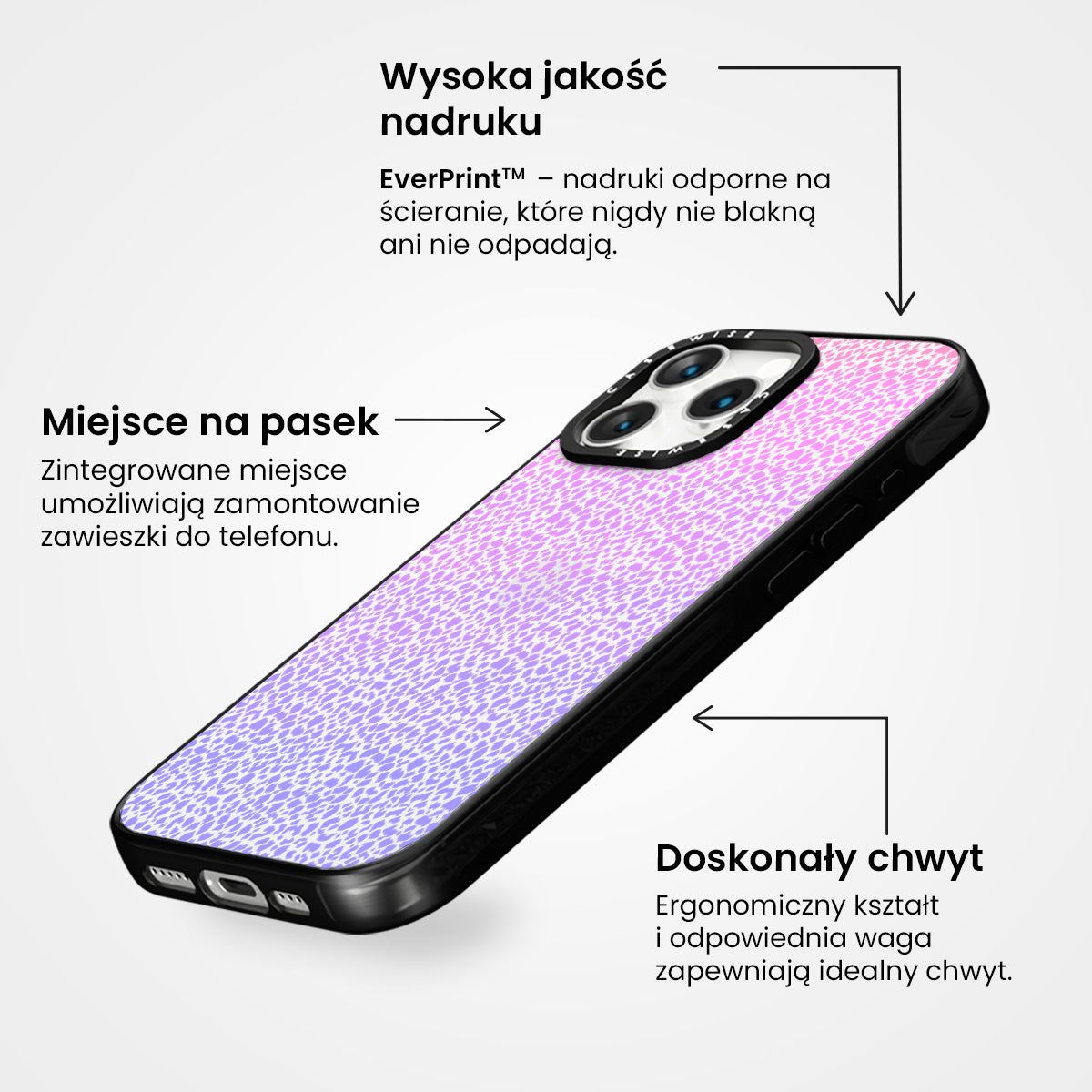Fioletowy Panterkowy Ombré - Etui