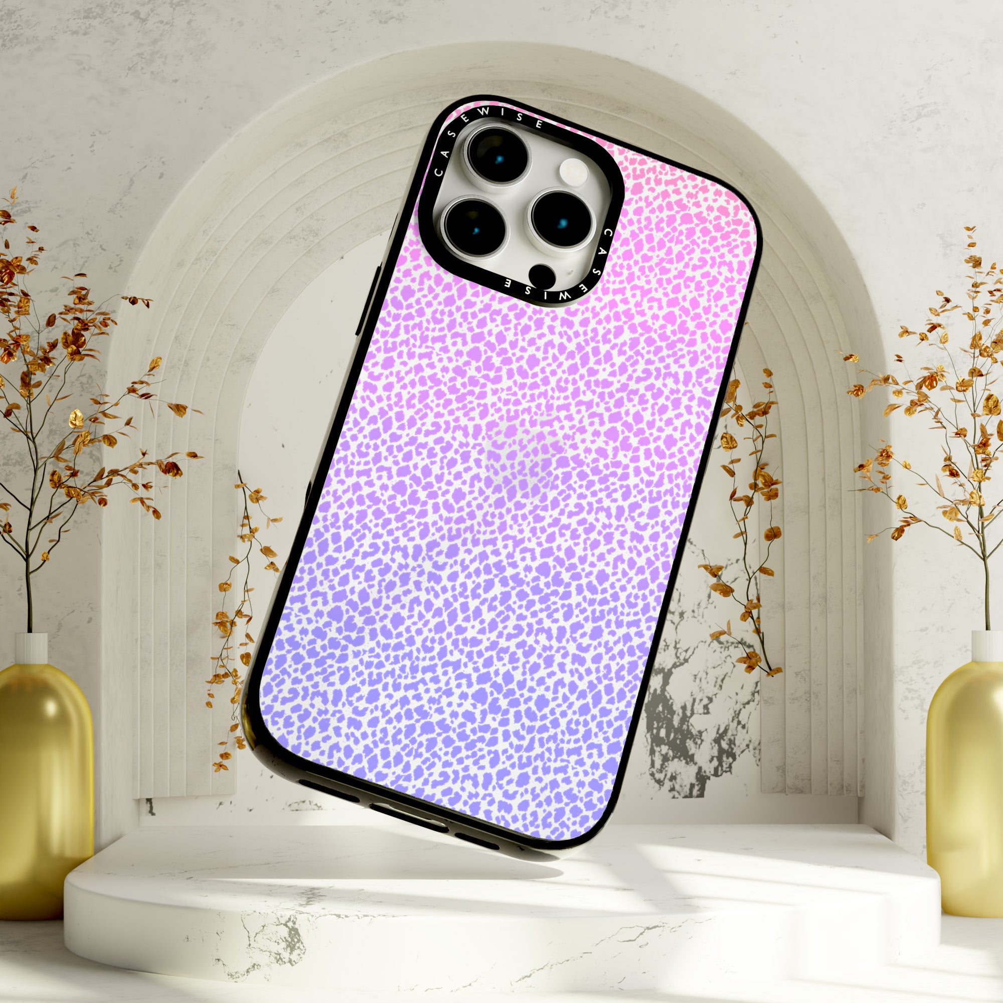 Fioletowy Panterkowy Ombré - Etui