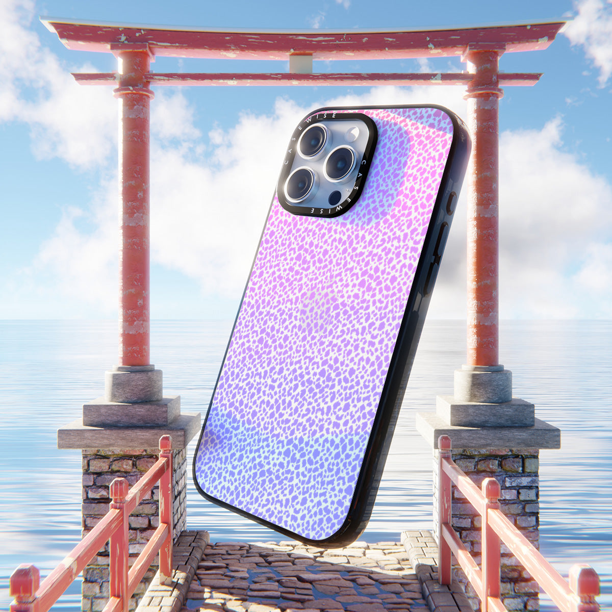 Fioletowy Panterkowy Ombré - Etui
