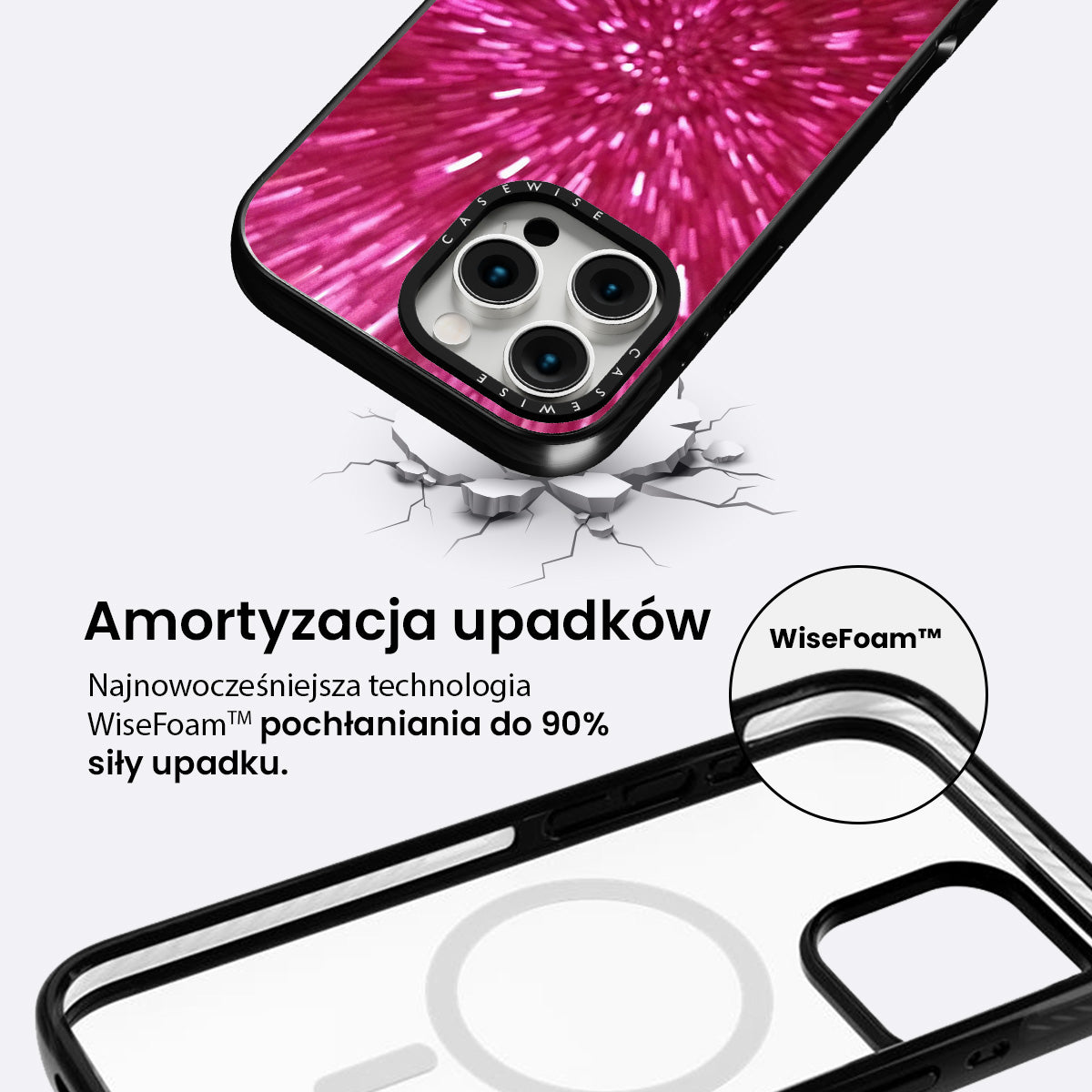 Brokat różowy - Etui