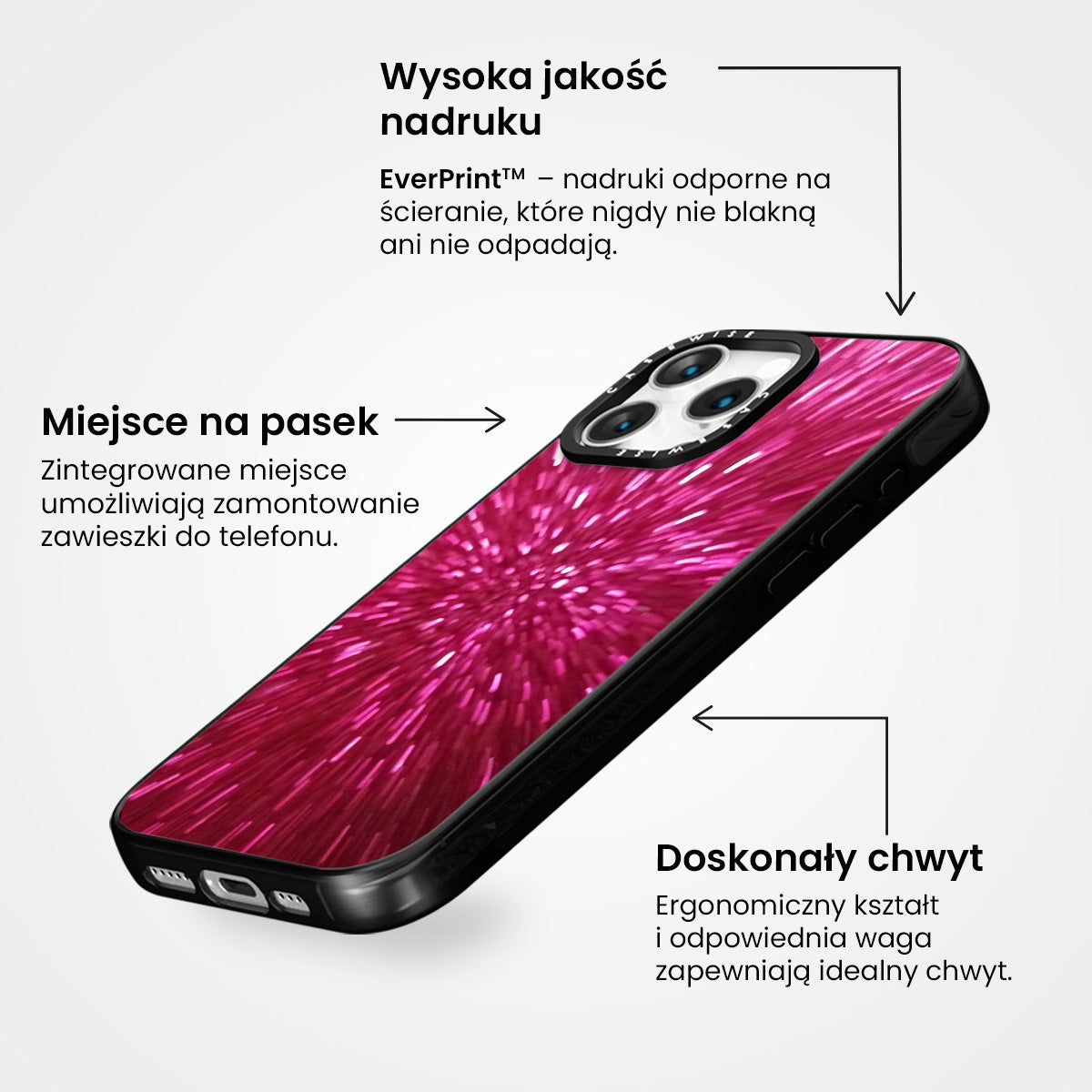 Brokat różowy - Etui