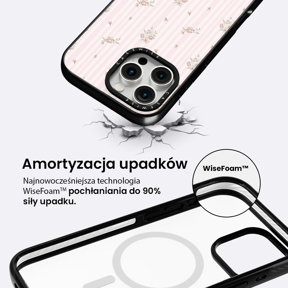 Róże paski róż - Etui