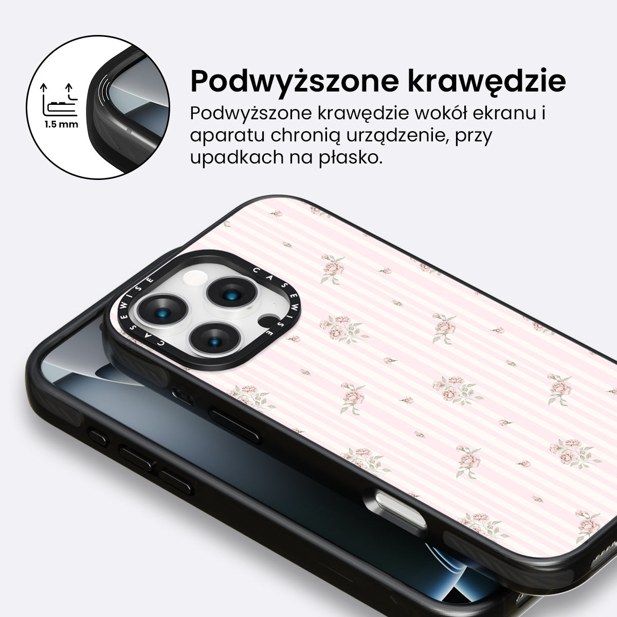 Róże paski róż - Etui