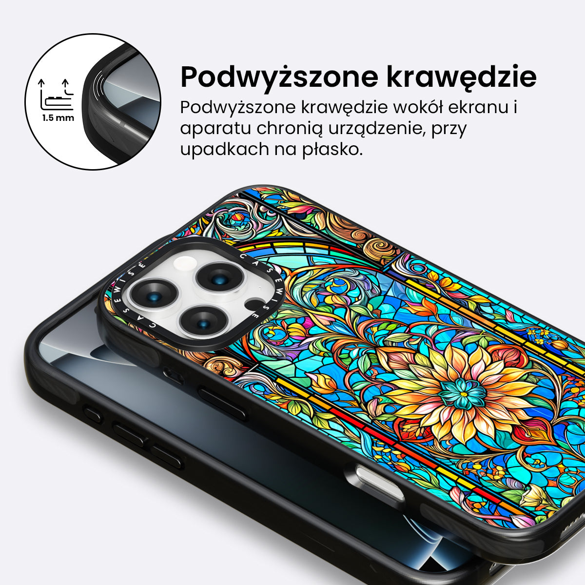 Kwiaty witrażowe - Etui