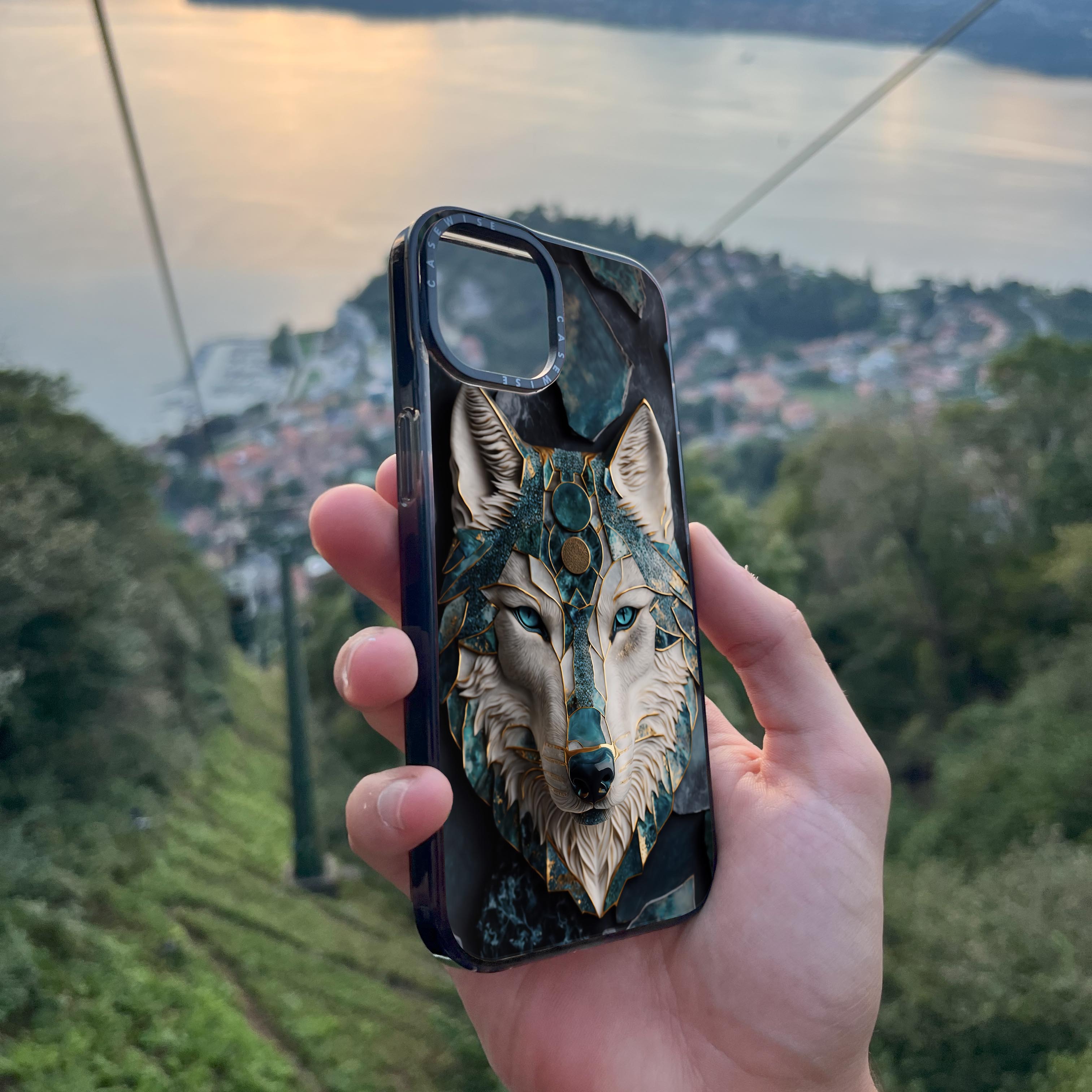 Abstract Wolf Kintsugi Art - Etui