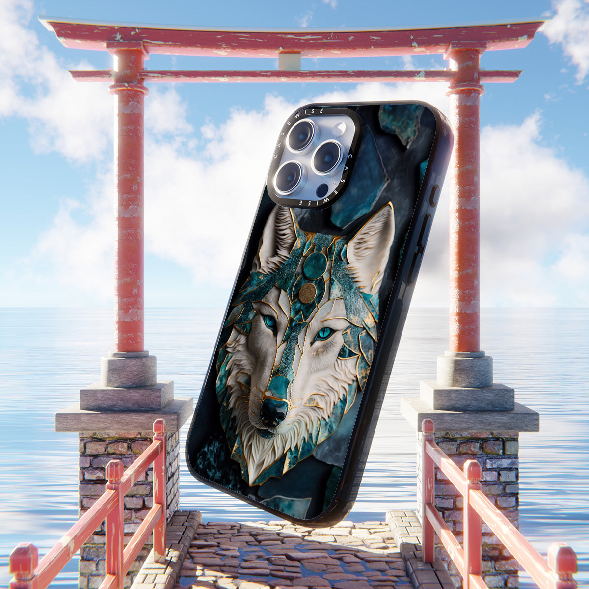 Abstract Wolf Kintsugi Art - Etui