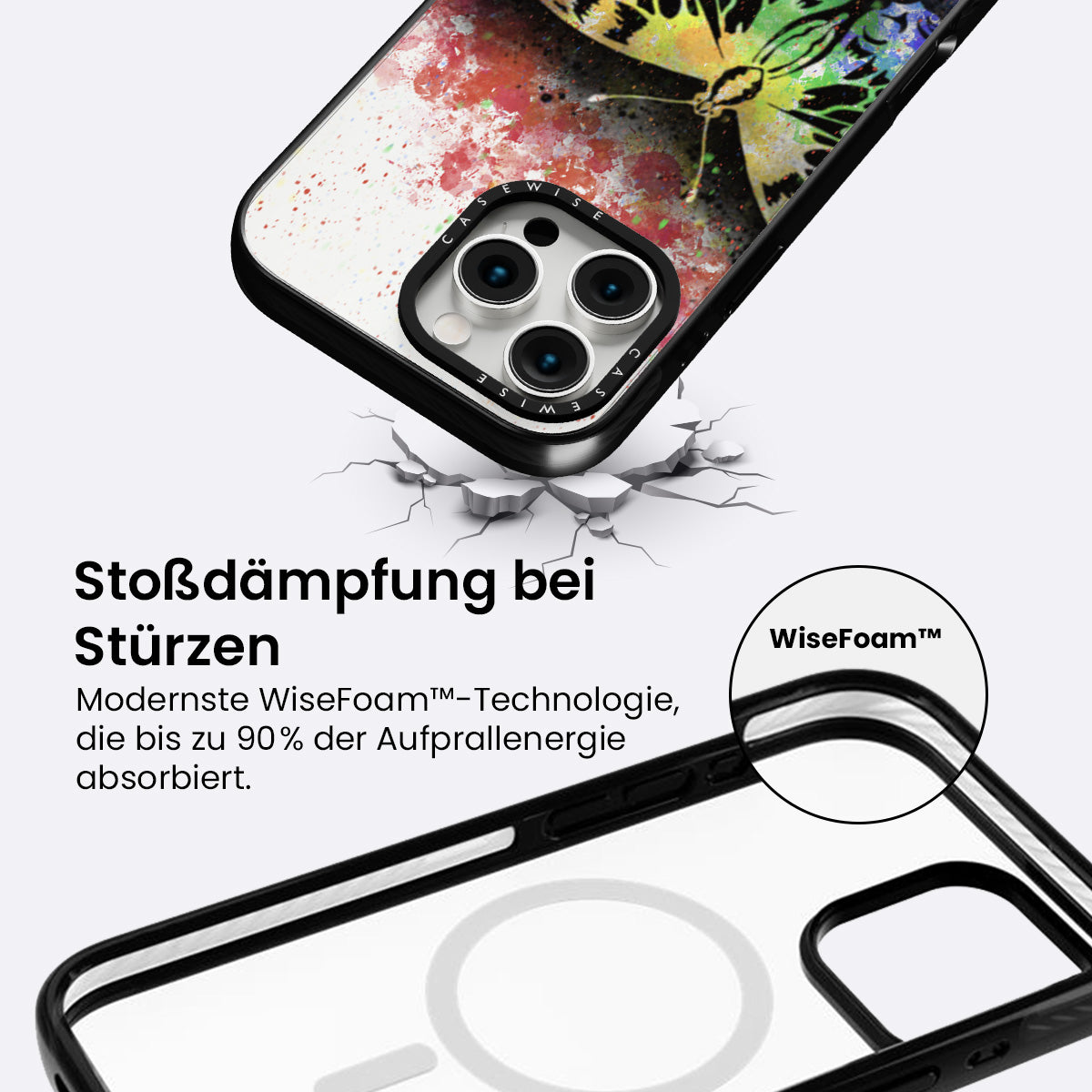 Motyl Tęczowy przezroczysty - Etui