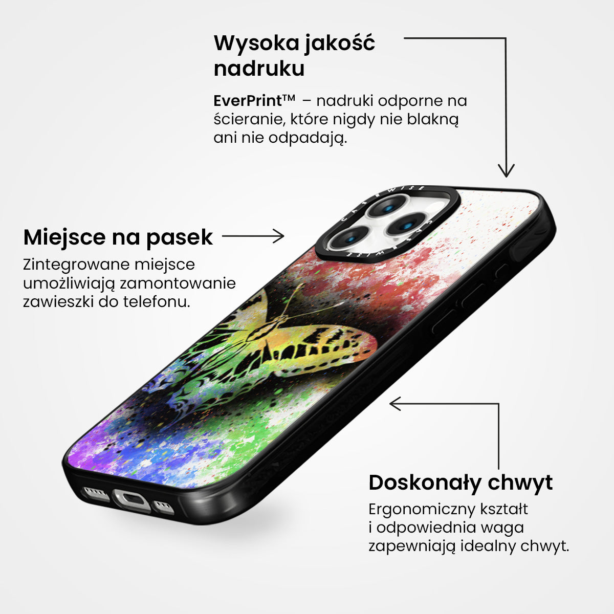 Motyl Tęczowy przezroczysty - Etui