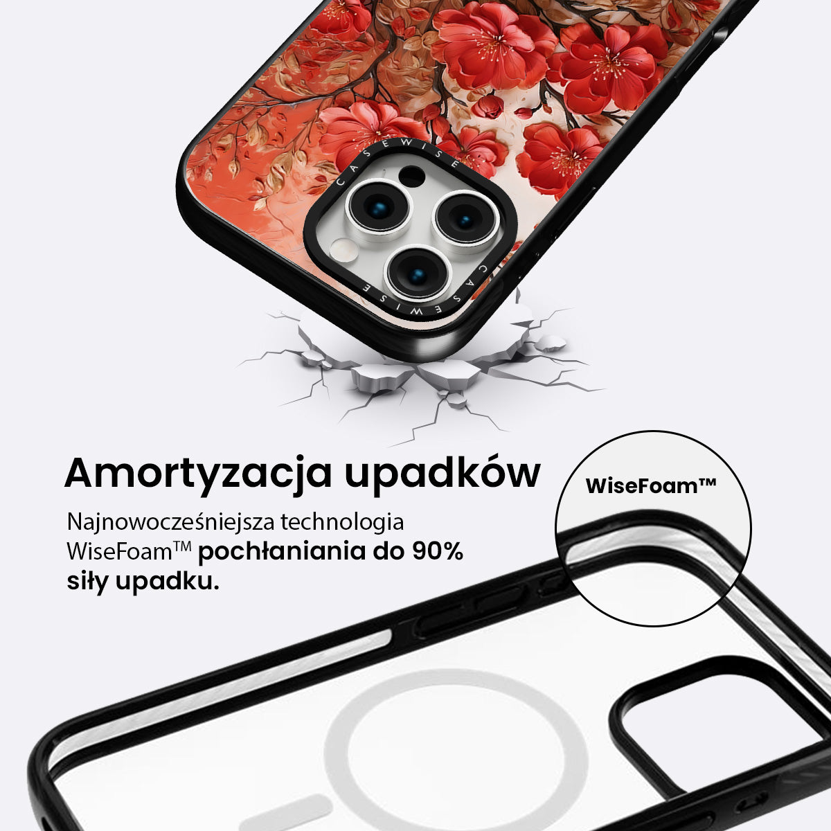 Czerwone Abstrakcyjne Kwiatki - Etui